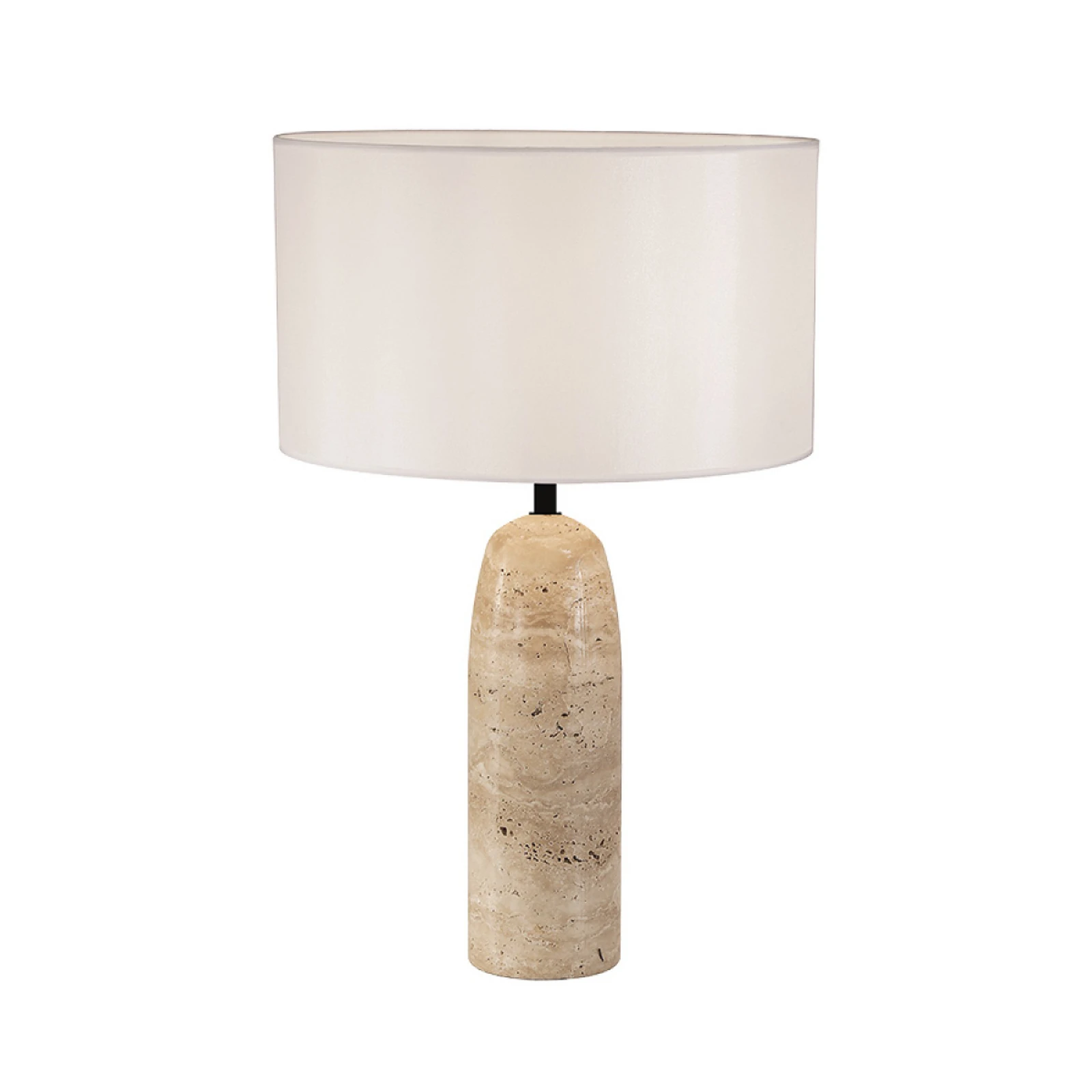 Galda lampa 25428, smilškrāsā/balta, augstums 55 cm, akmens/tekstilmateriāls,