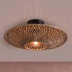 GOOD & MOJO Bali ceiling lamp, Ø 44 cm, black/natural, bamboo