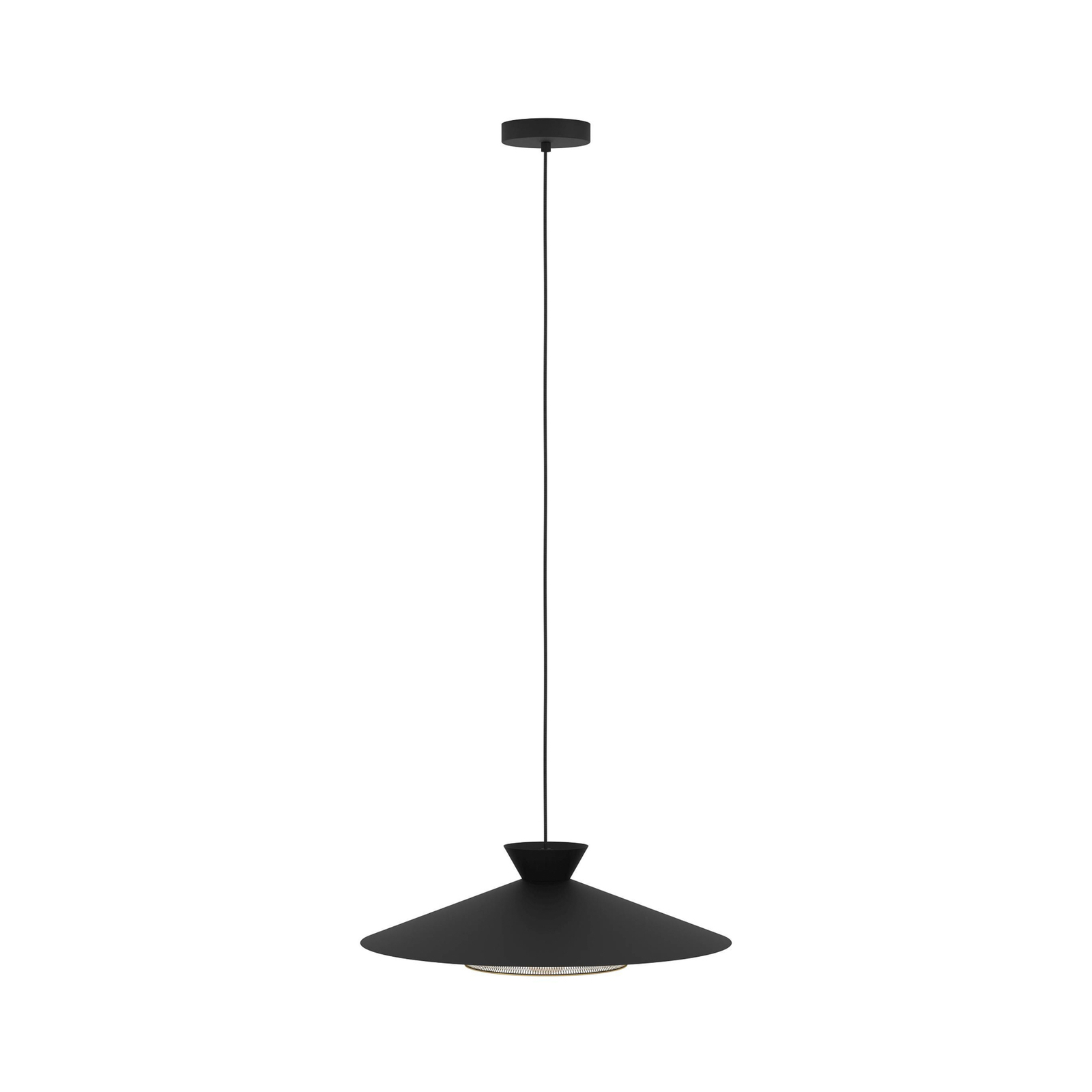 Hanglamp Grizedale, 1-lamp, zwart/messing