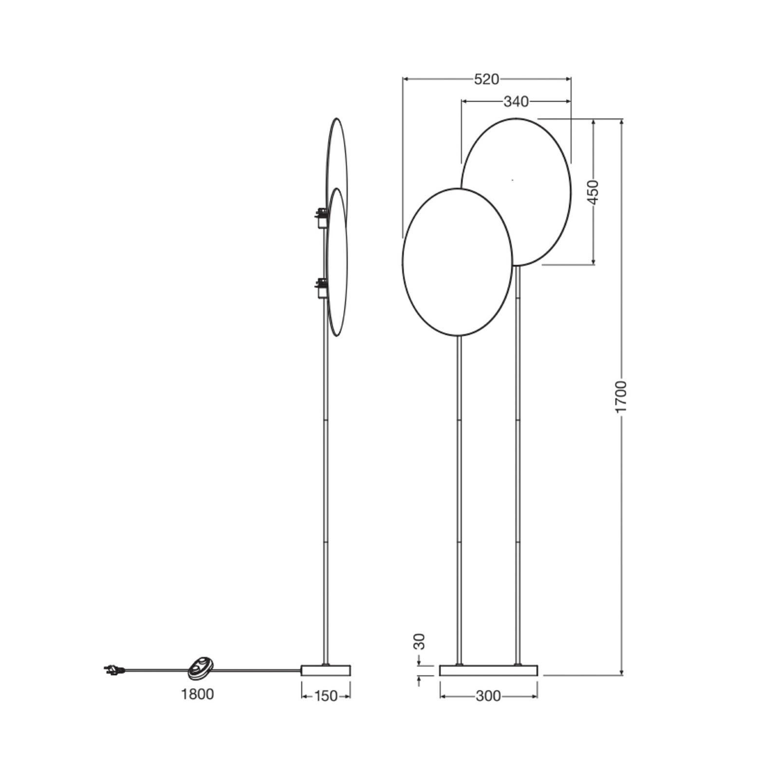OSRAM podna lampa Decor Rattan Maslačak, 2 žarulje, bež, E27