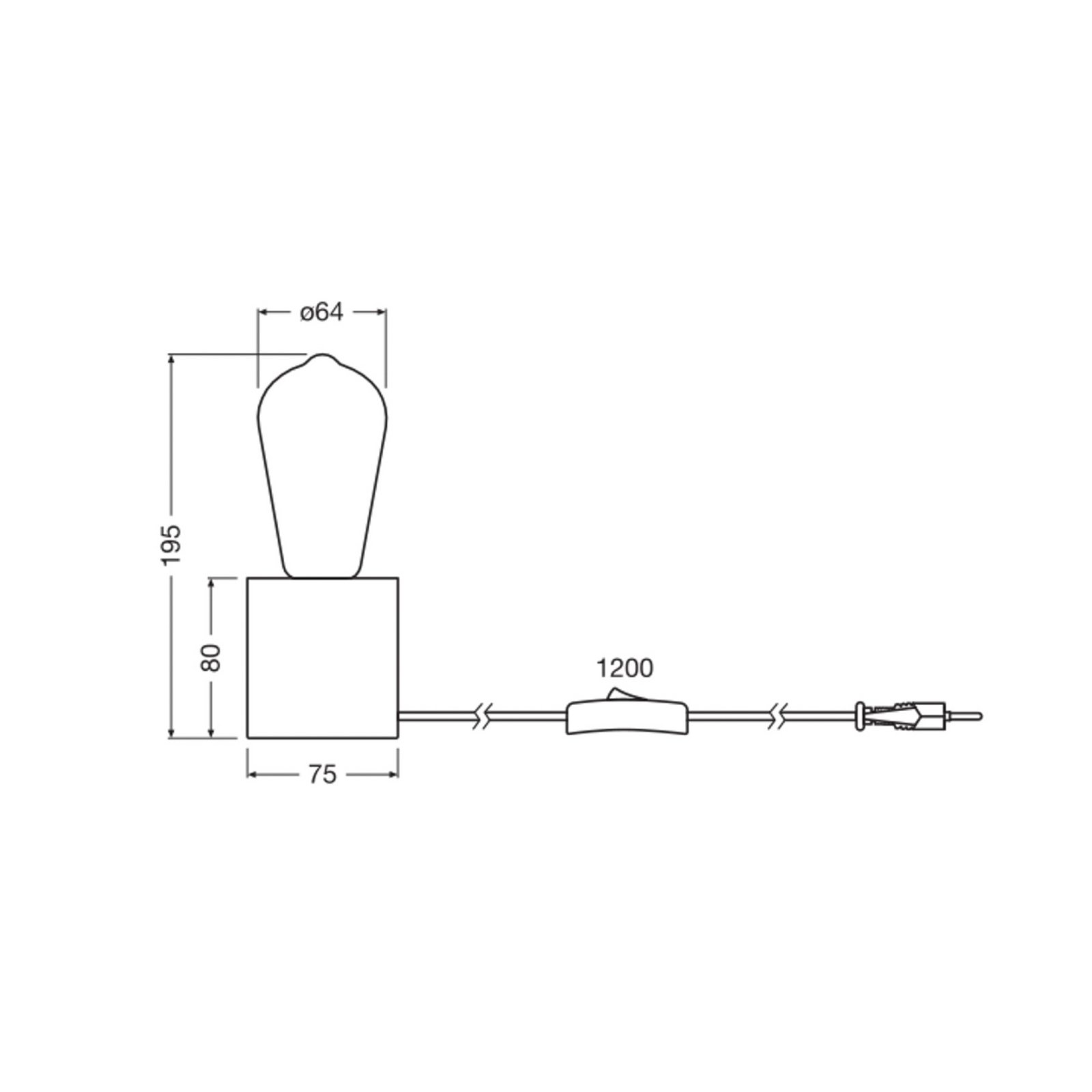 OSRAM bordlampe Vintage 1906, tre med LED-pære E27