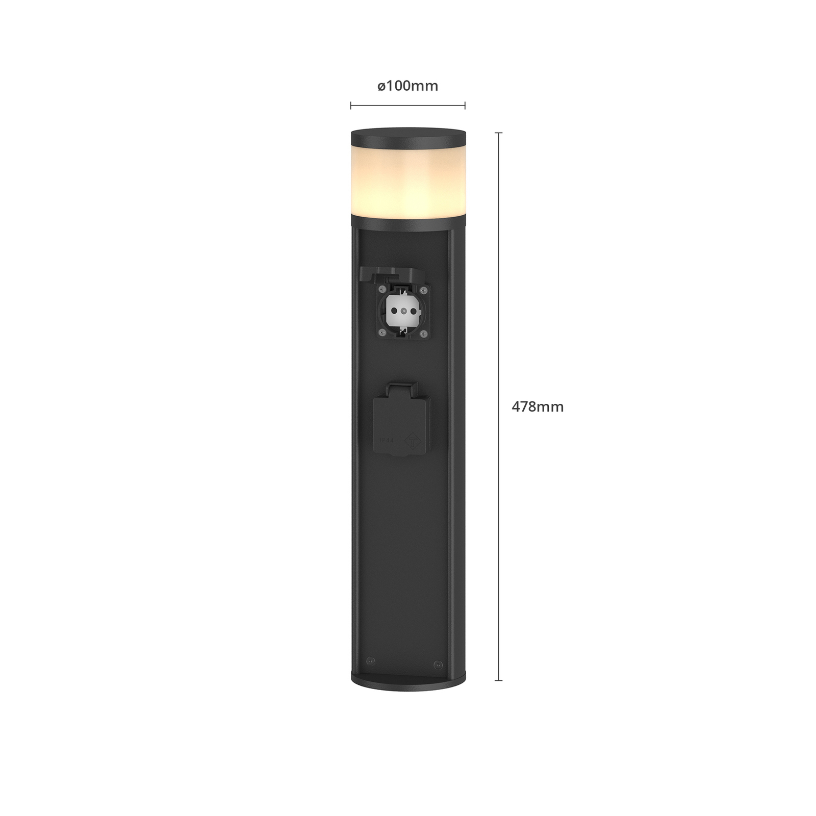 Corban Buiten Tuinlamp w/2 Power Strip Graphite - Lucande