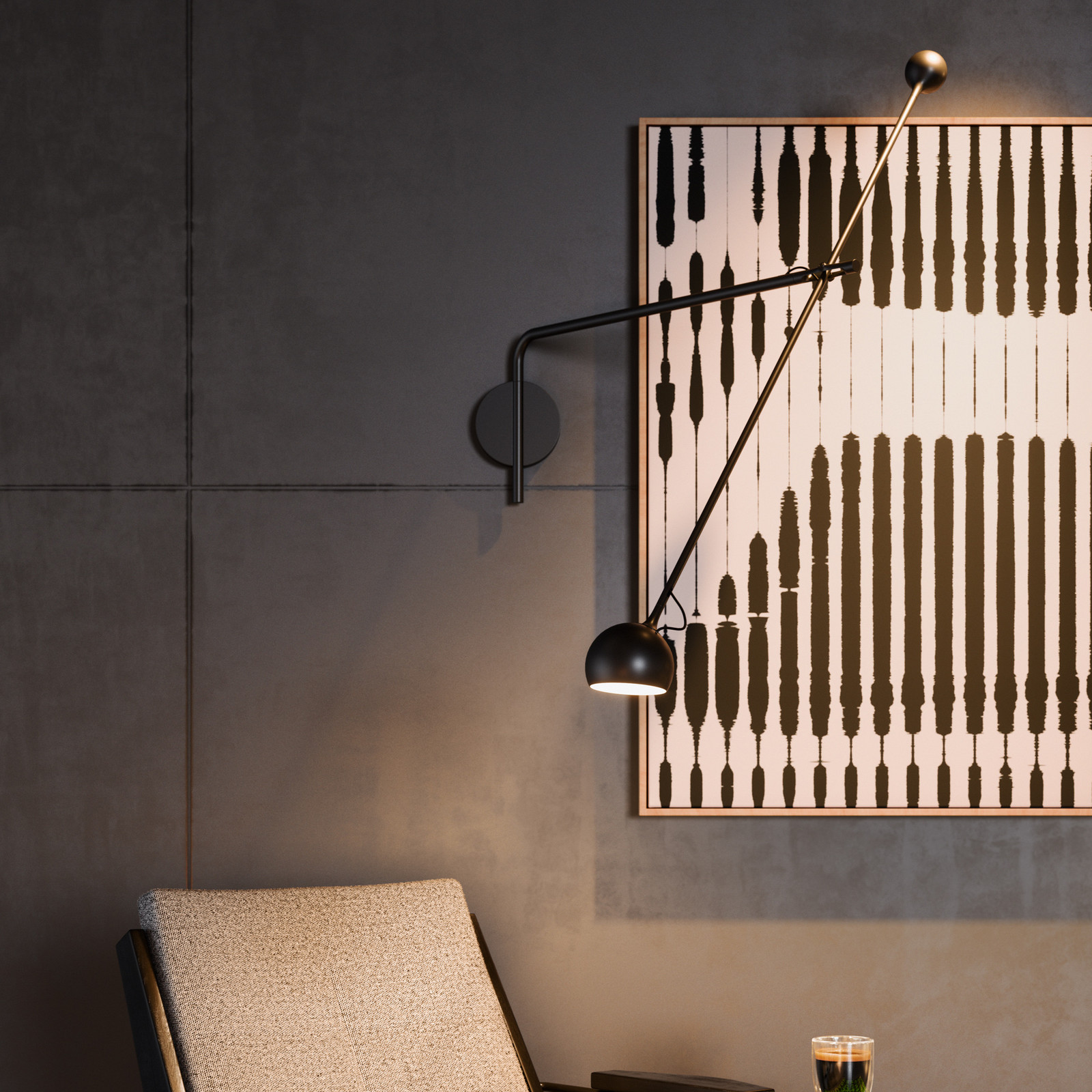 Artemide Ixa L aplică LED reglabilă antracit