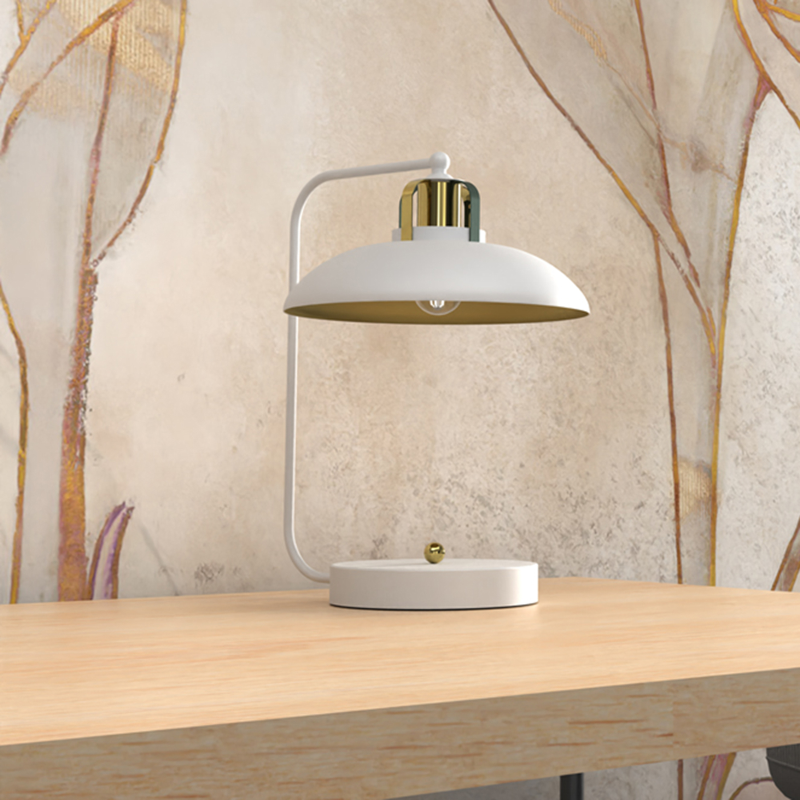 Felix table lamp, white/gold