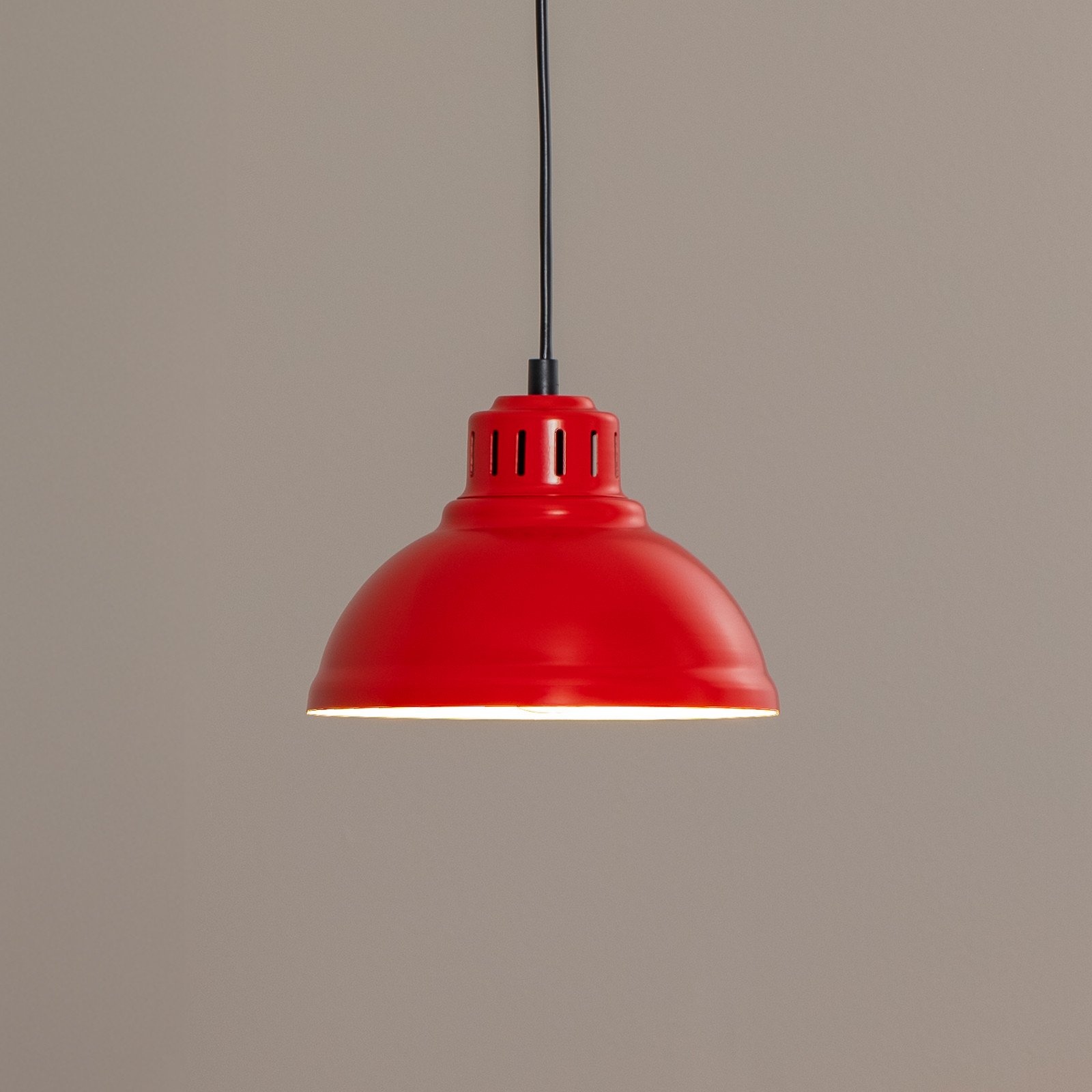 Luminex Lampă suspendată Sven 1 bec roșu oțel E27 - Camera de zi / sufragerie - Design industrial - Metal