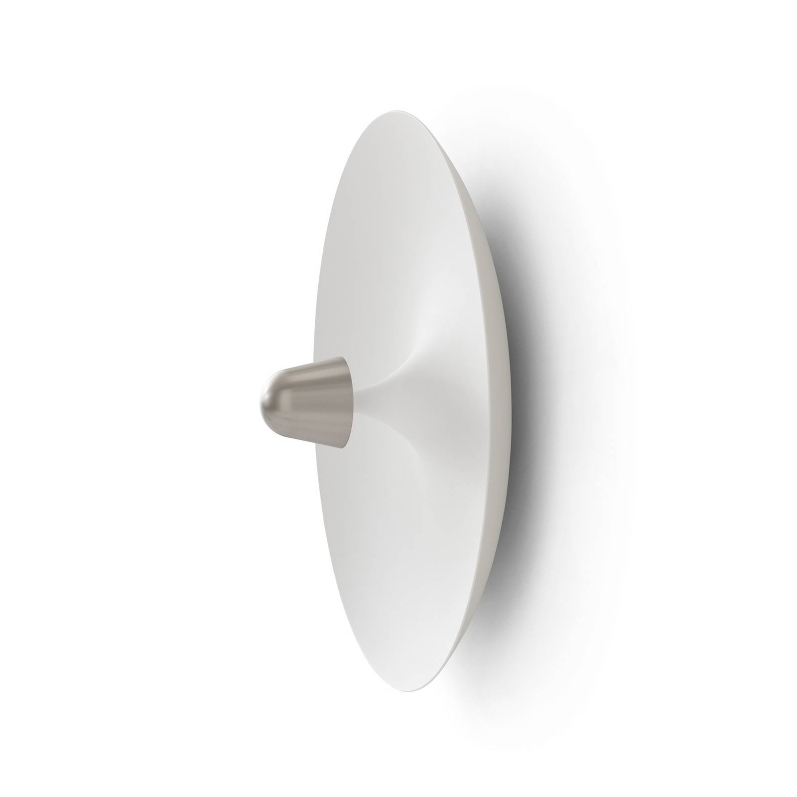 New Works LED-Wandleuchte Kantarell, nickel/weiß, Ø 55 cm