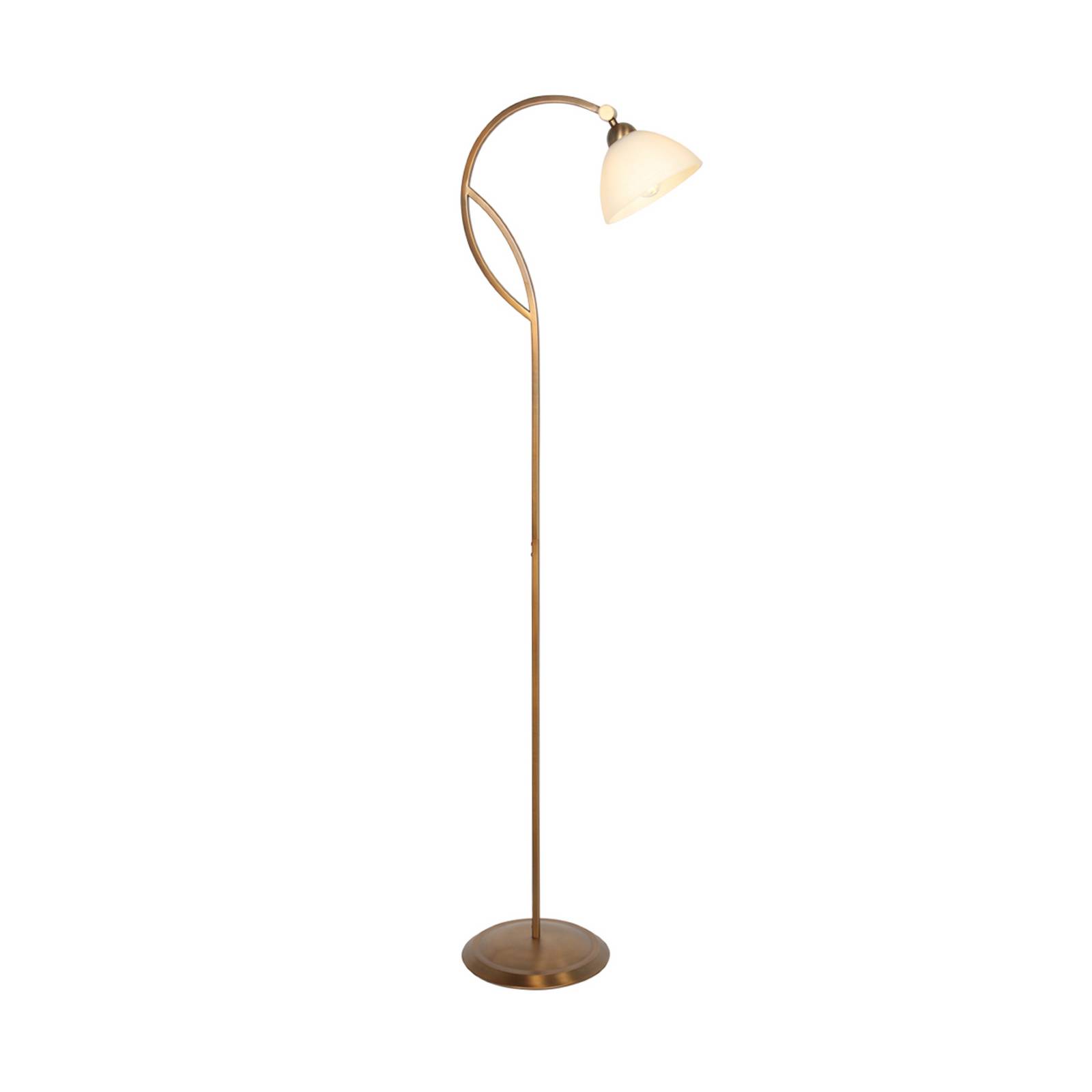 Stehleuchte Anthea, bronze, creme, Metall, Glas, E27