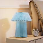 Lindby galda lampa Magali, gaiši zila, papīrs, Ø 34 cm, E14