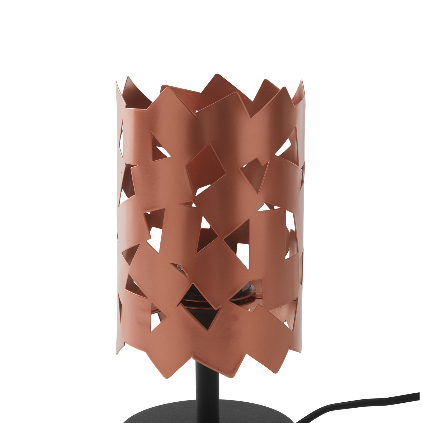 Lucande Aeloria asztali lámpa, réz, vas, Ø 12 cm, E27