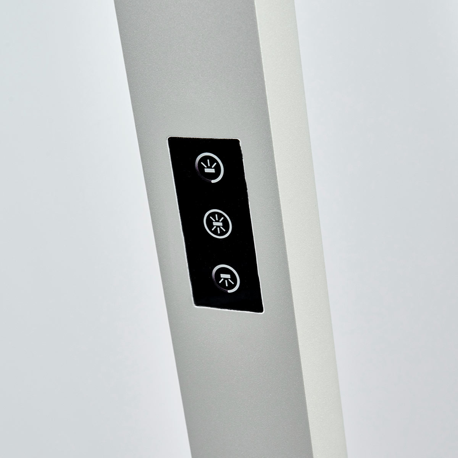 LED-Büro-Stehlampe Jolinda Sensor, Dimmer, silber
