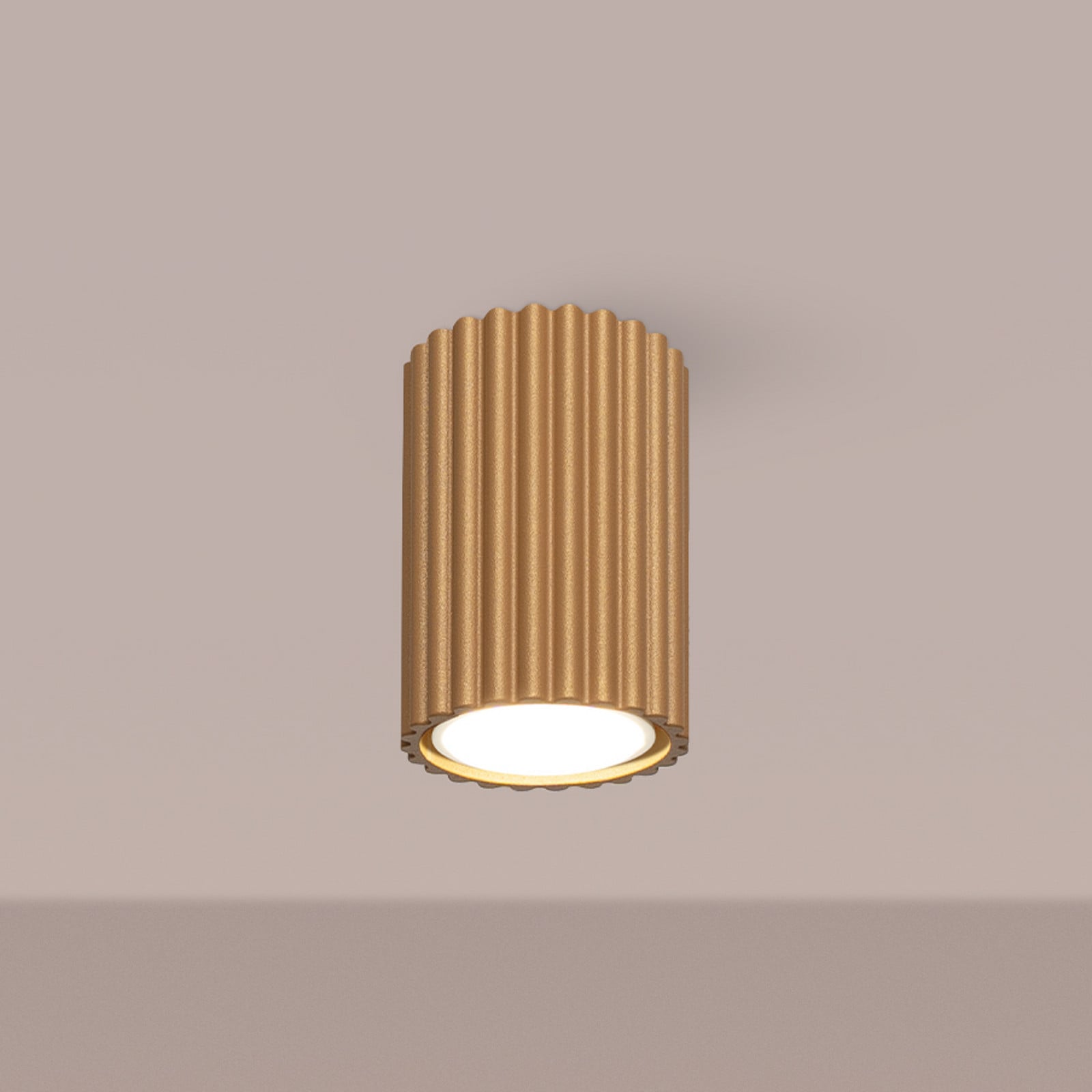 SOLLUX LIGHTING Plafonieră Carbon culoare aurie înălțime 10 cm aluminiu - Camera de zi / sufragerie - Modern