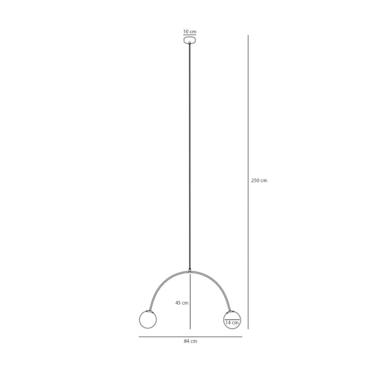 Suspension Una 2, métal, verre, à 2 lampes, rouge corail