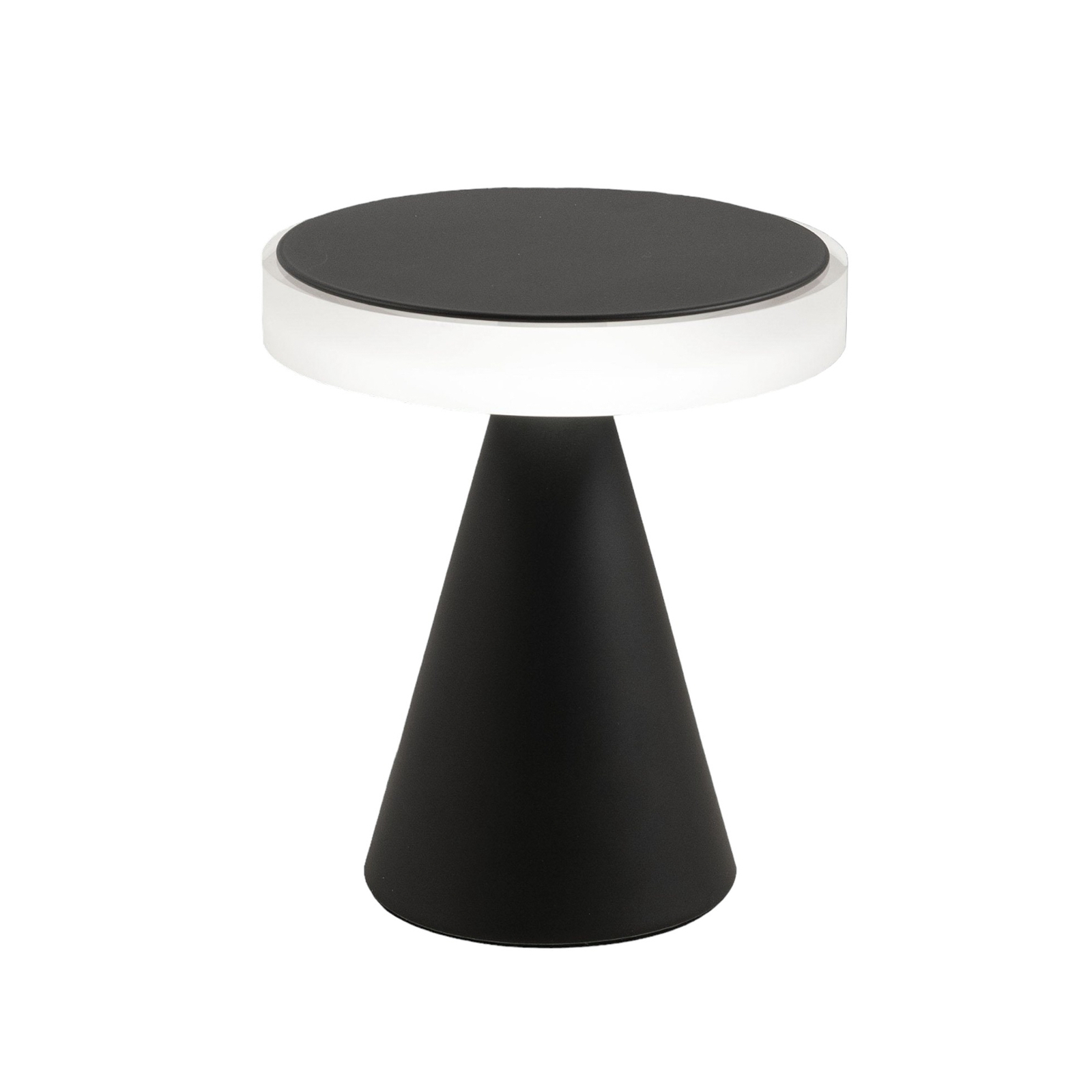 Lámpara de mesa LED Neutra, altura 27 cm, negra, regulador táctil