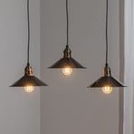 Berceste 250-S1 hanglamp, zwart, metaal 3-lamps lang