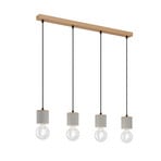 Jasper 4 Hanglamp Wood/Black/Grey - Envostar