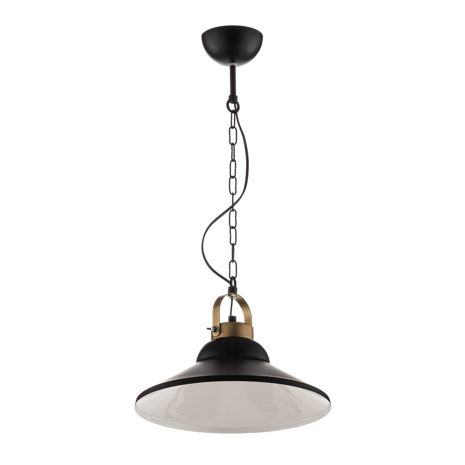 Suspension Iron noire/blanche/laiton ancien