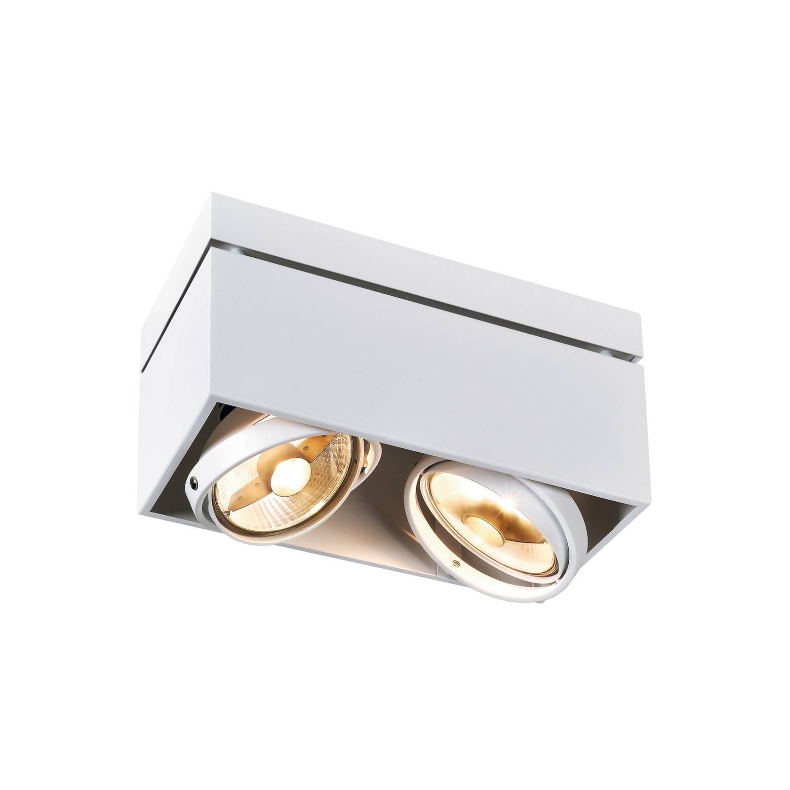 SLV Deckenlampe Kardamod, weiß, Stahl, Länge 31,5 cm, 2-flg.