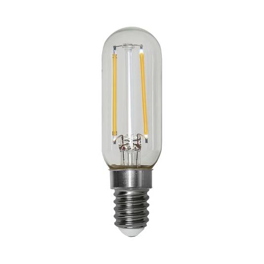 LED bulb T25, E14, clear, filament LED bulb, 1.8 W, 2,700 K