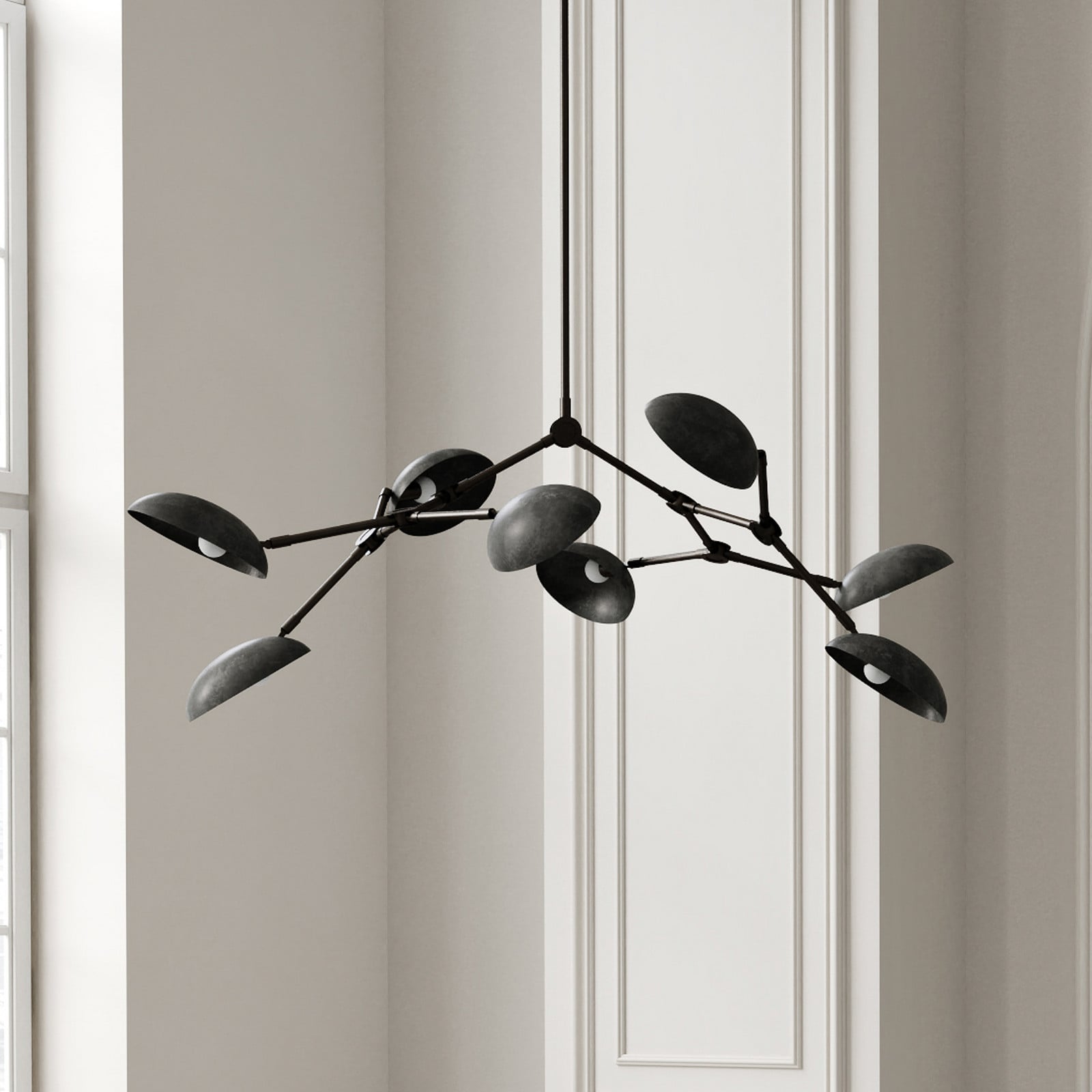 Drop lysekrone, mørkegrå, 85 cm, 8 lyskilder 101 COPENHAGEN - Entré - Design - Aluminium - Med flere lyskilder