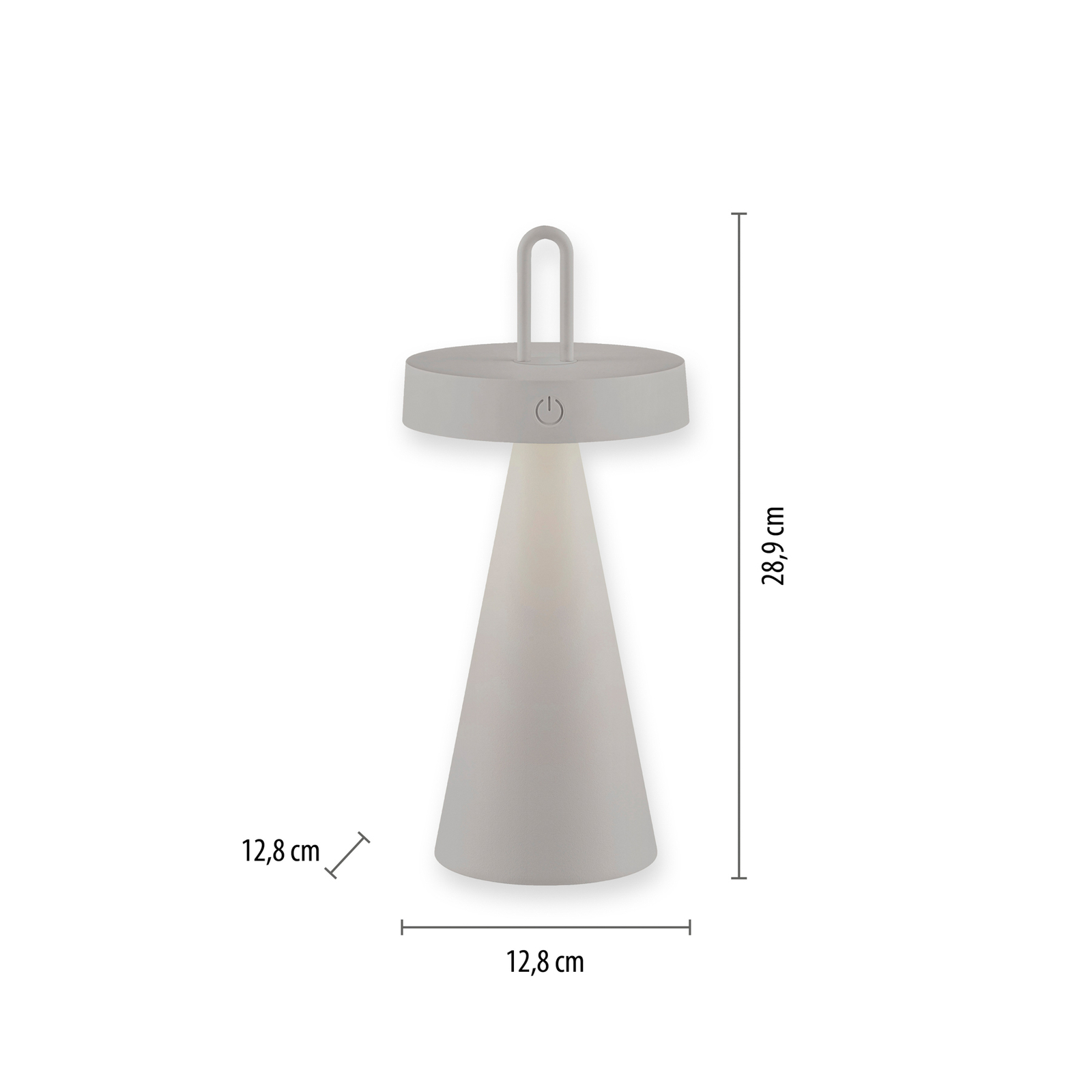 JUST LIGHT. LED-bordlampe Alwa gråbeige jern IP44