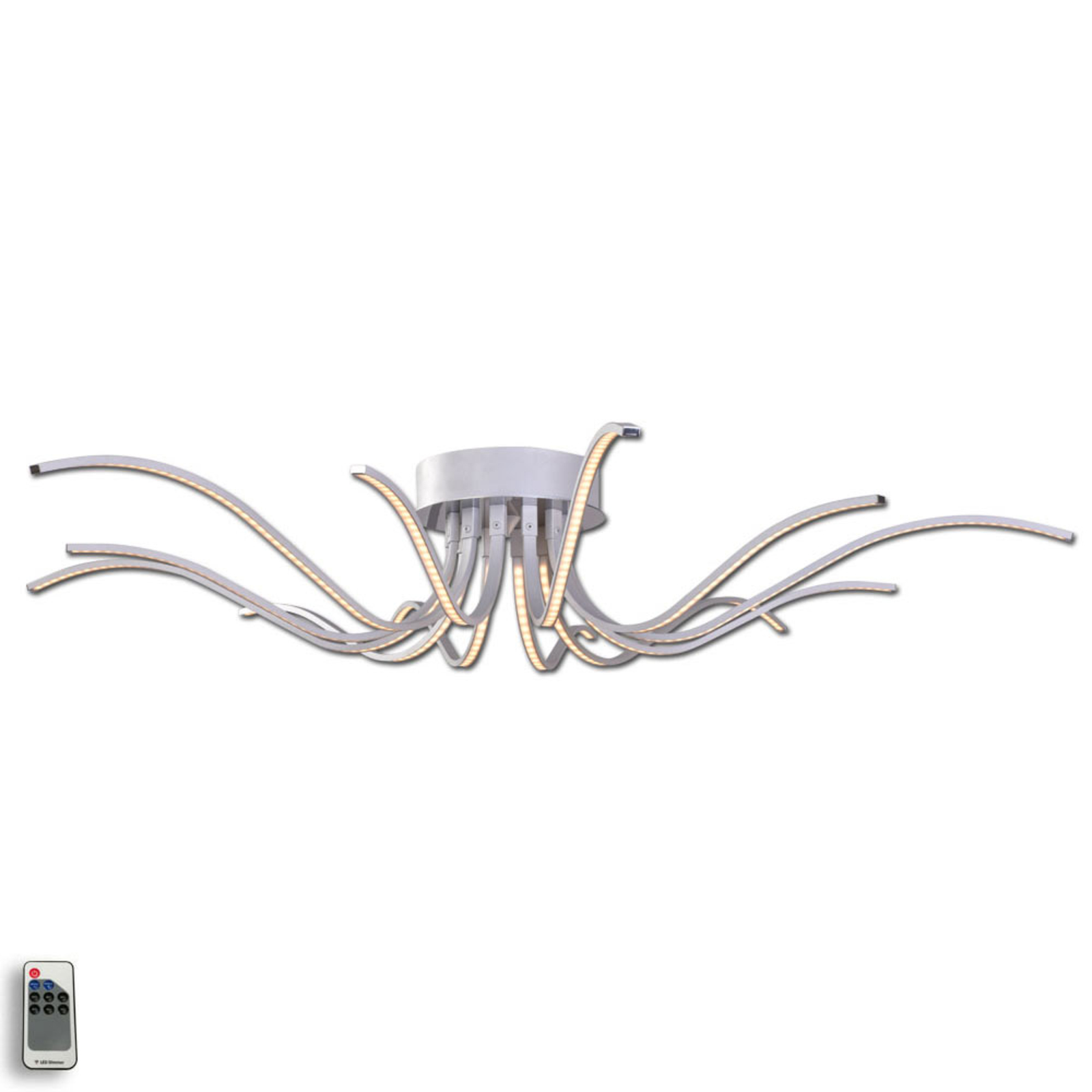 LIS Poland Lumenos LED-loftlampe, alu - med lysdæmper - moderne lampe stue/spisestue - aluminium - metal, plast