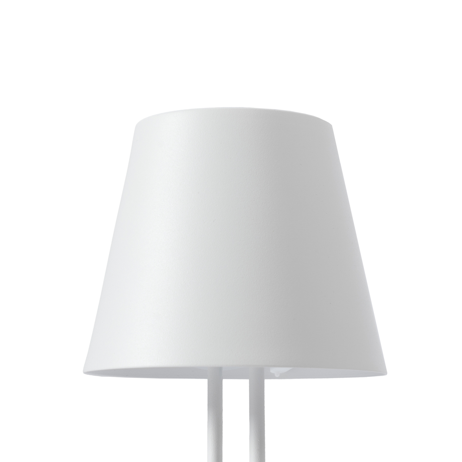 Lindby LED oplaadbare tafellamp Janea, tweebenig, wit, metaal