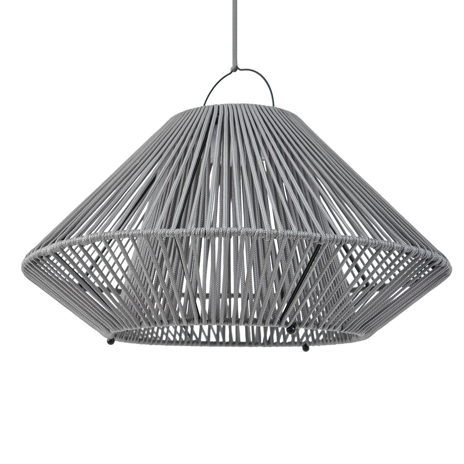 Lindby LED saules enerģijas piekaramā lampa Austas, pelēka, Ø 50 cm, USB, IP54