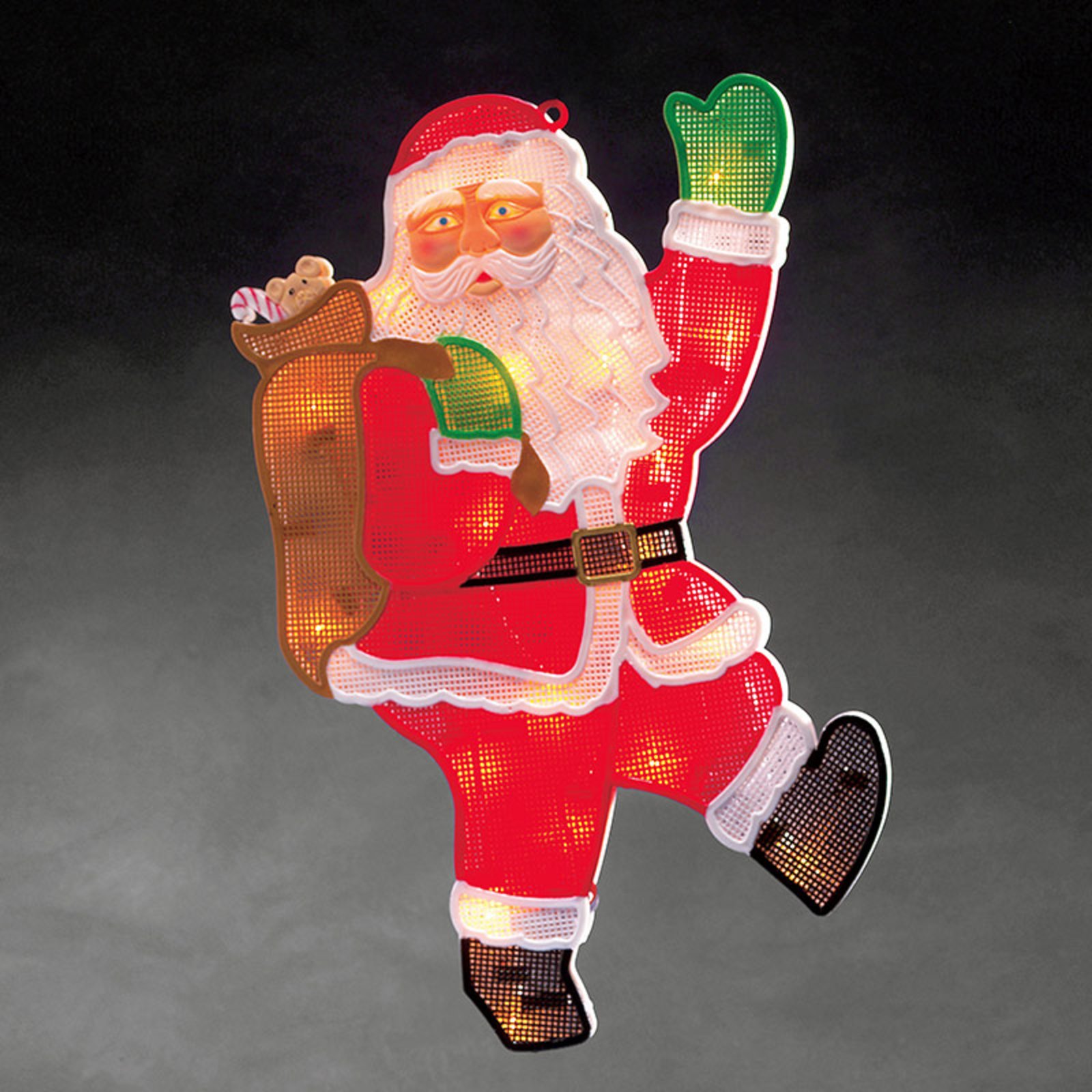 Fensterbild Weihnachtsmann m. LED 20fl