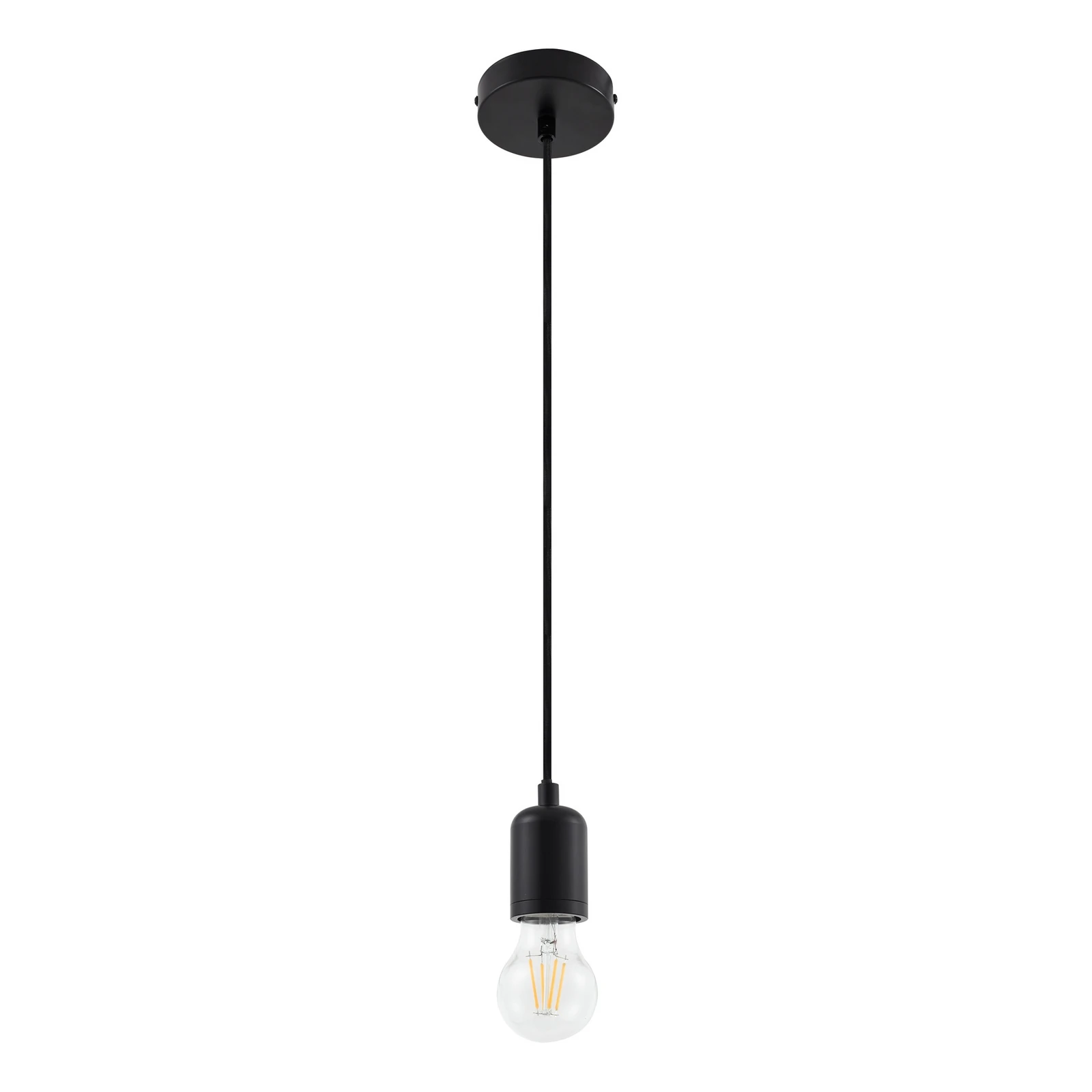Lámpara colgante Lindby Hattie, portalámpara E27, negro, Ø 4,7 cm