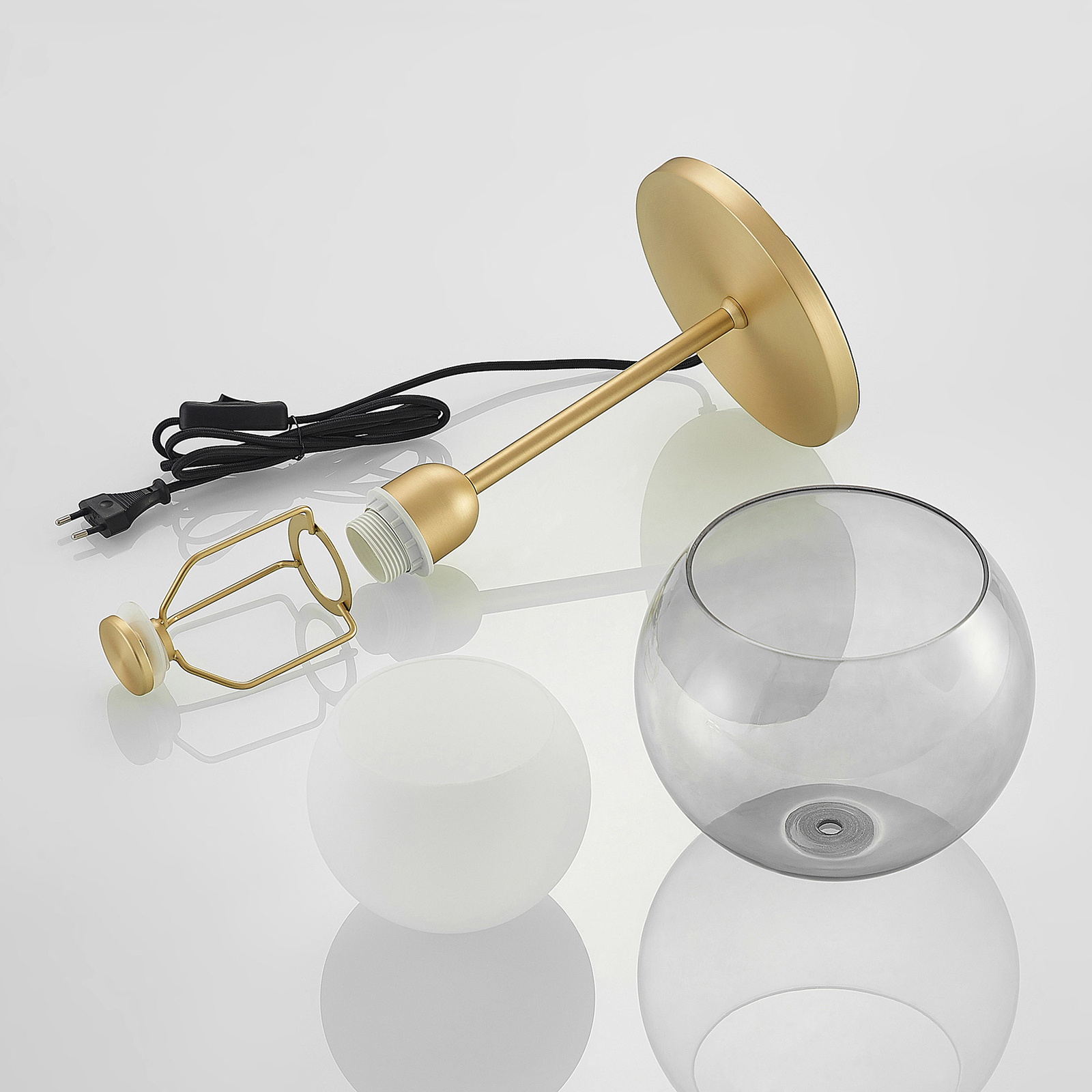 Lucande Mylah lampe à poser abat-jour en verre
