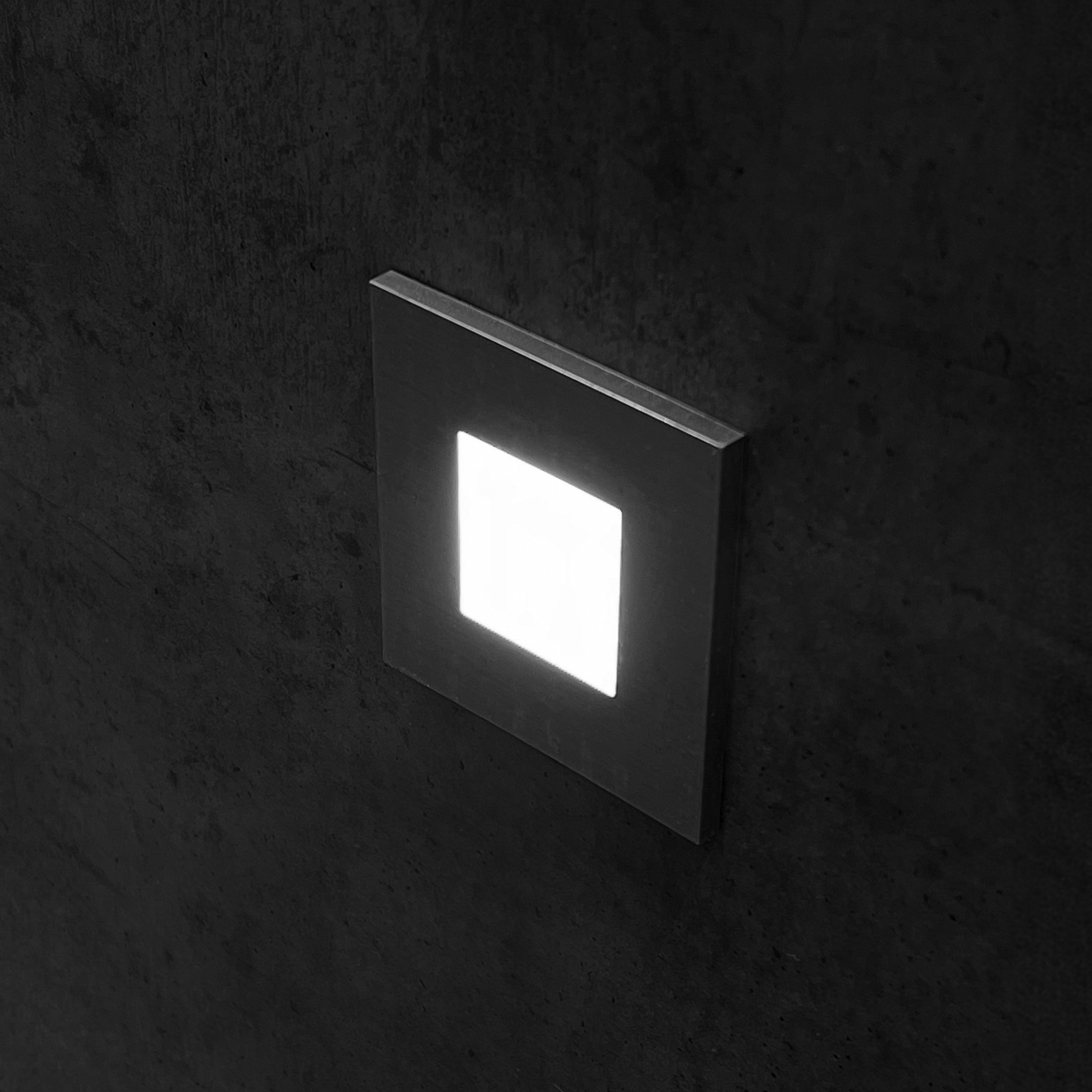Applique encastrable LED Wall F, noir, 7,5 x 7,5 cm, tôle