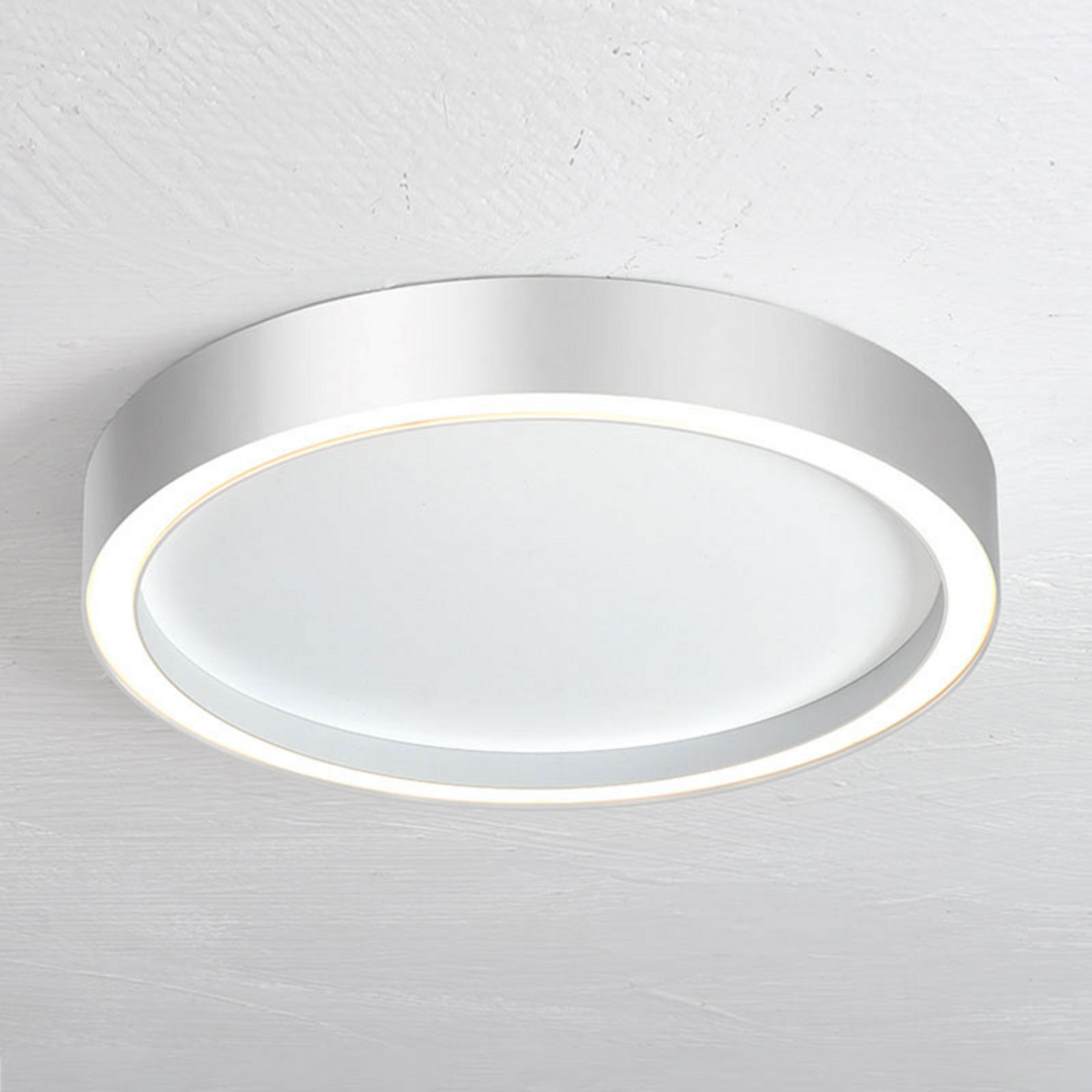Bopp Aura plafonieră LED Ø 40cm alb/aluminiu - Camera de zi / sufragerie - modern - aluminiu alb - Metal