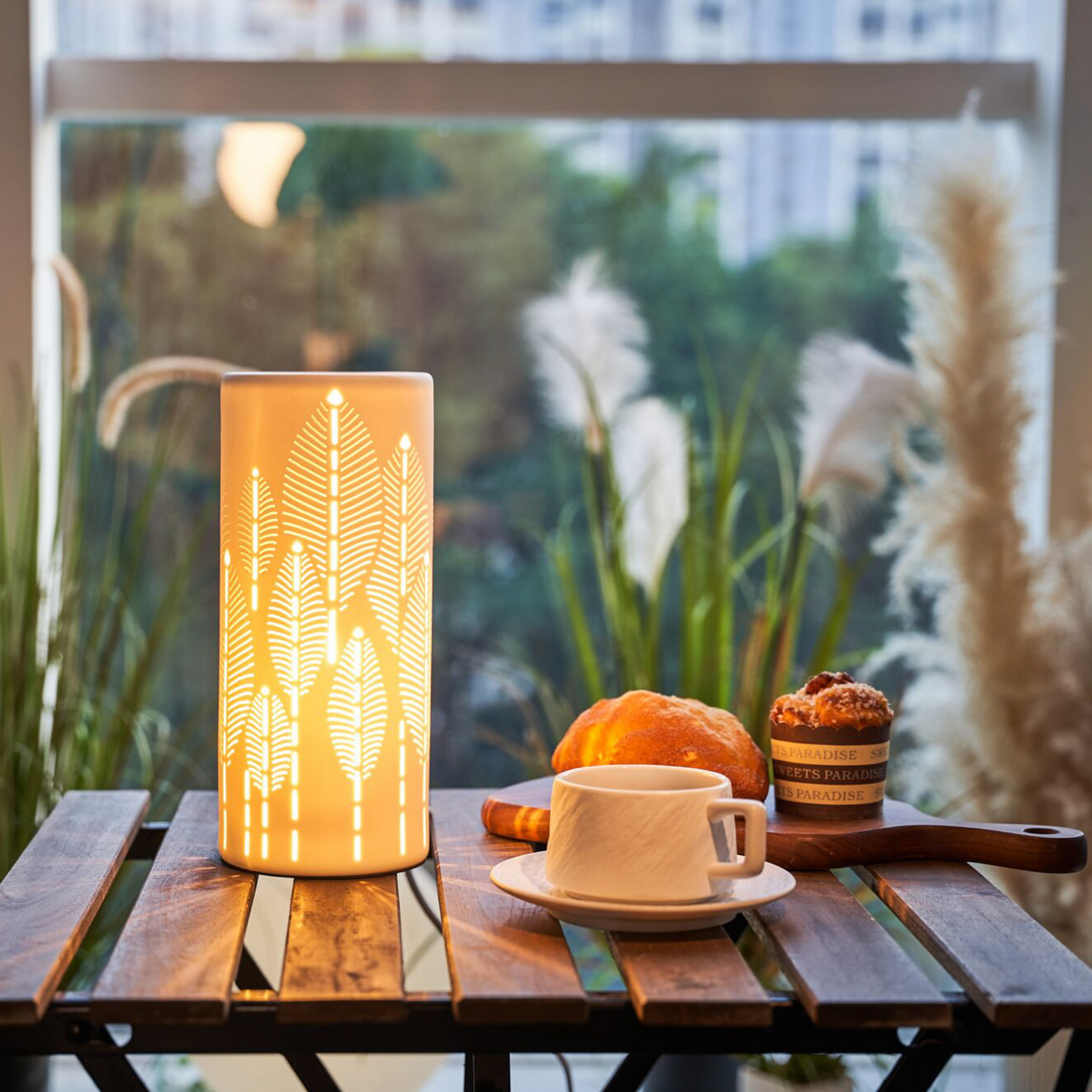 Pauleen tafellamp WARM SUNKISS, wit, hoogte 27 cm, porselein