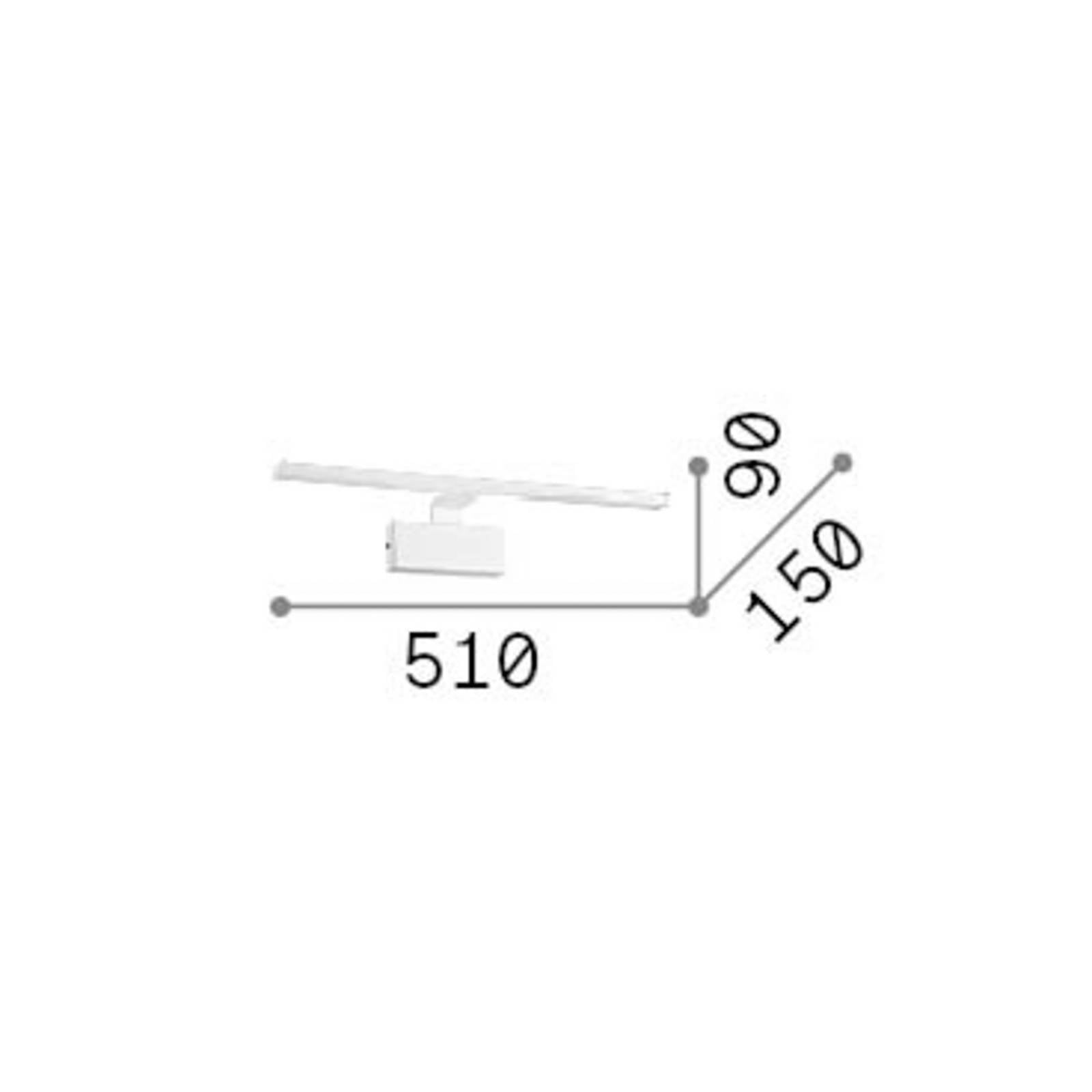 Applique murale LED IDEAL LUX Alma, métal chromé, largeur 51 cm