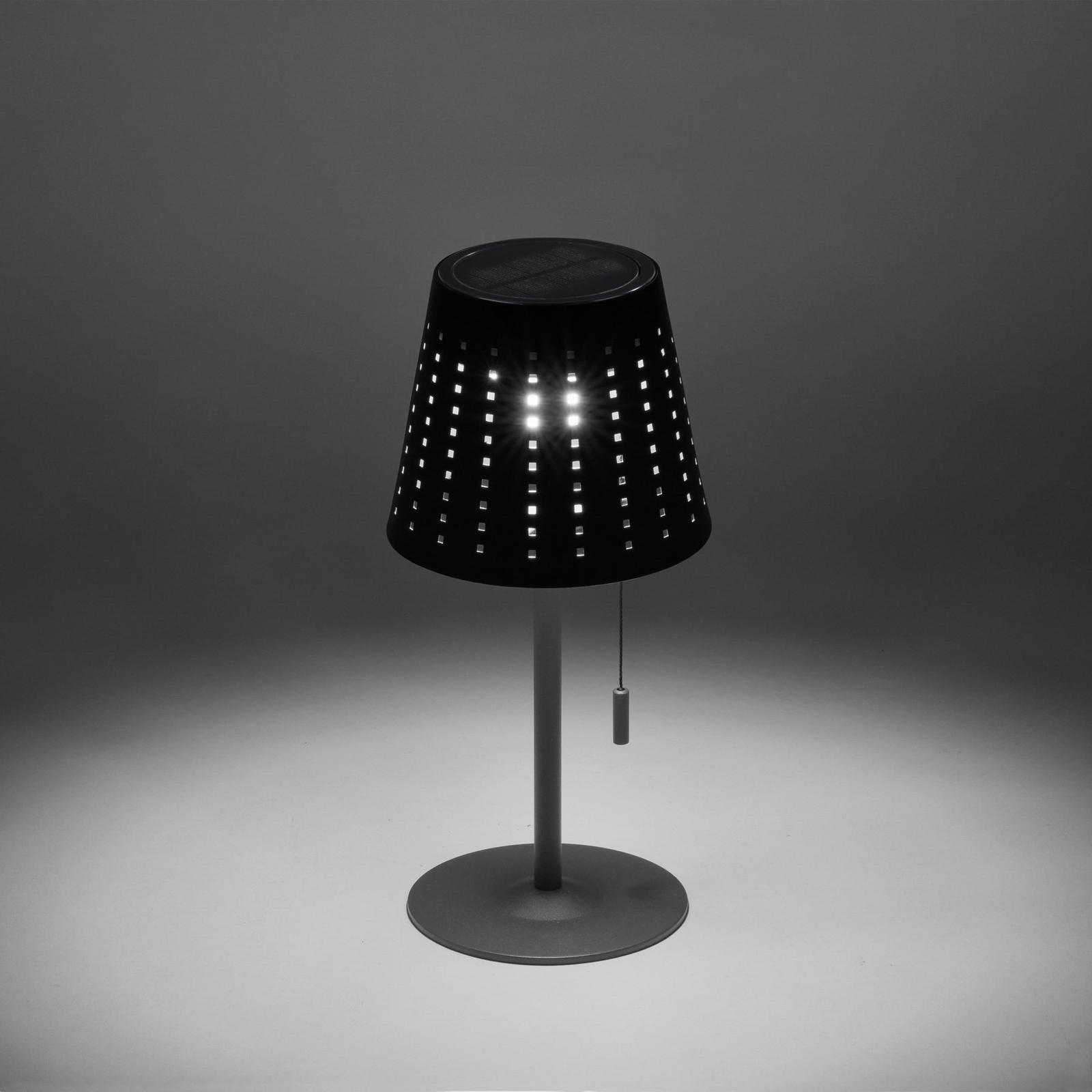 Mandy LED table lamp USB port, solar, black