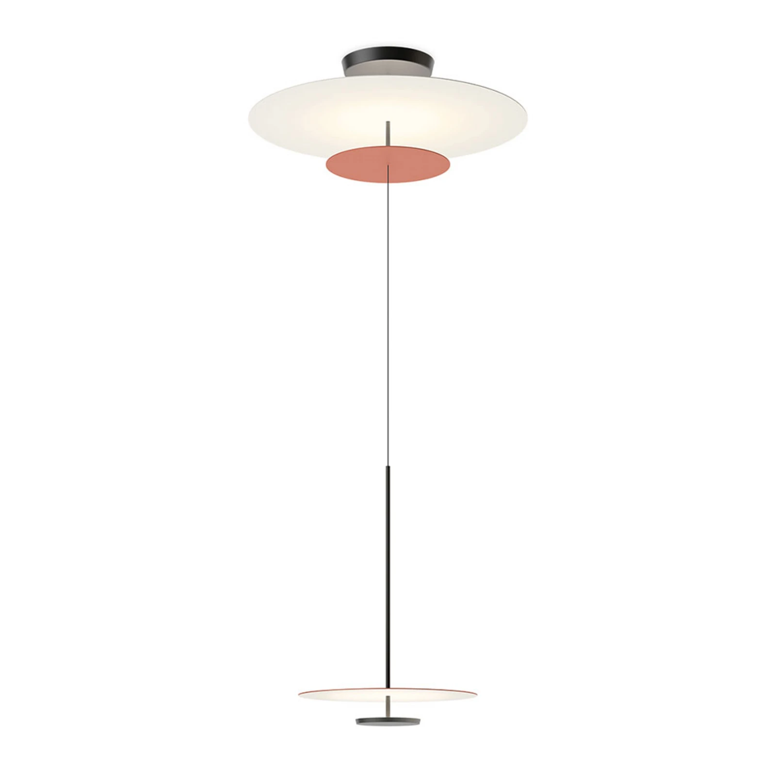 Vibia Flat LED κρεμαστό φωτιστικό 3 φώτα Ø 90cm τερακότα