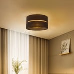 Duo ceiling light, rattan, Ø 40 cm, black