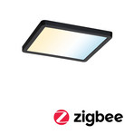 Paulmann Areo ZigBee CCT hoekig zwart 17,5x17,5cm