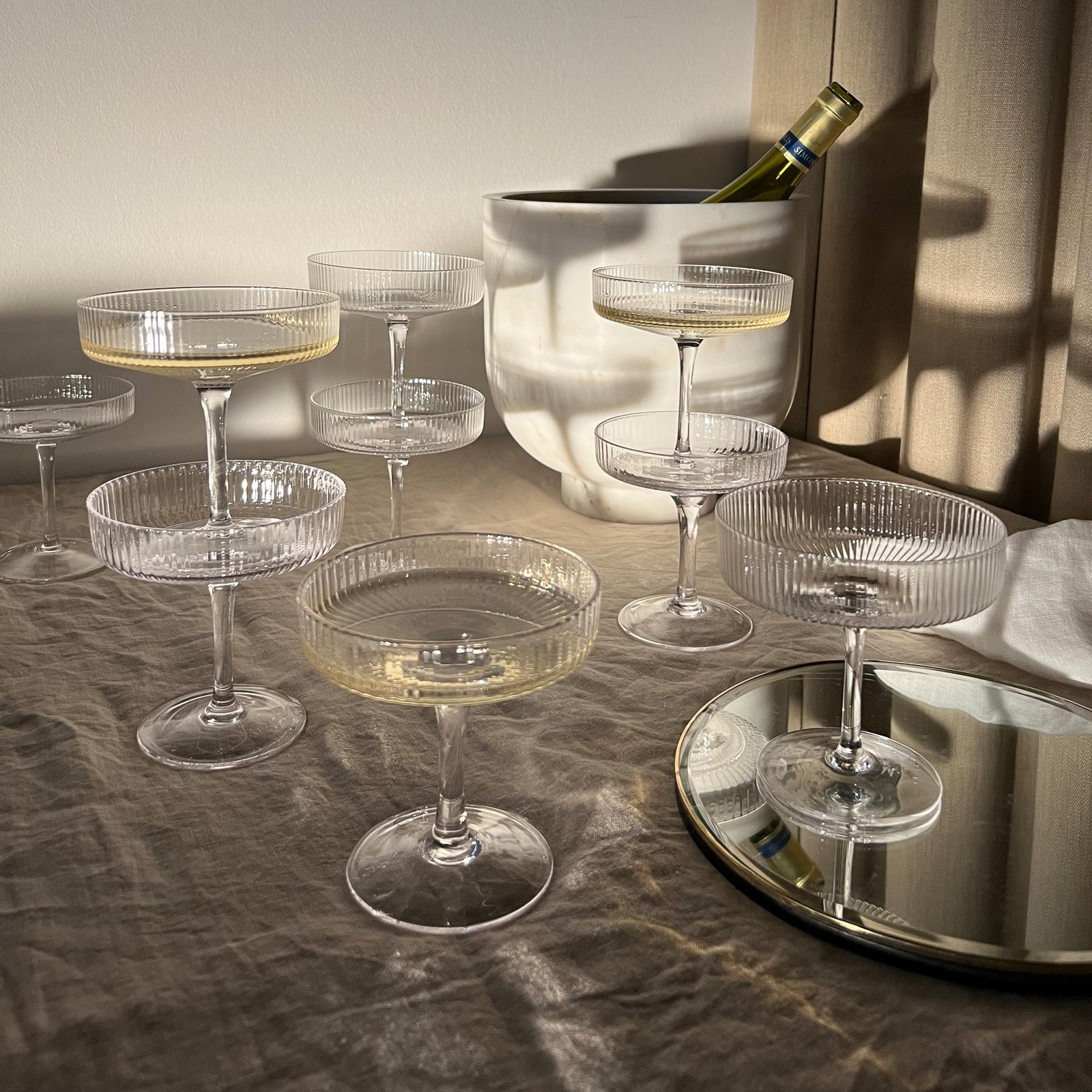 Ripple Champagne Saucers Set of 2 Clear - Ferm Living