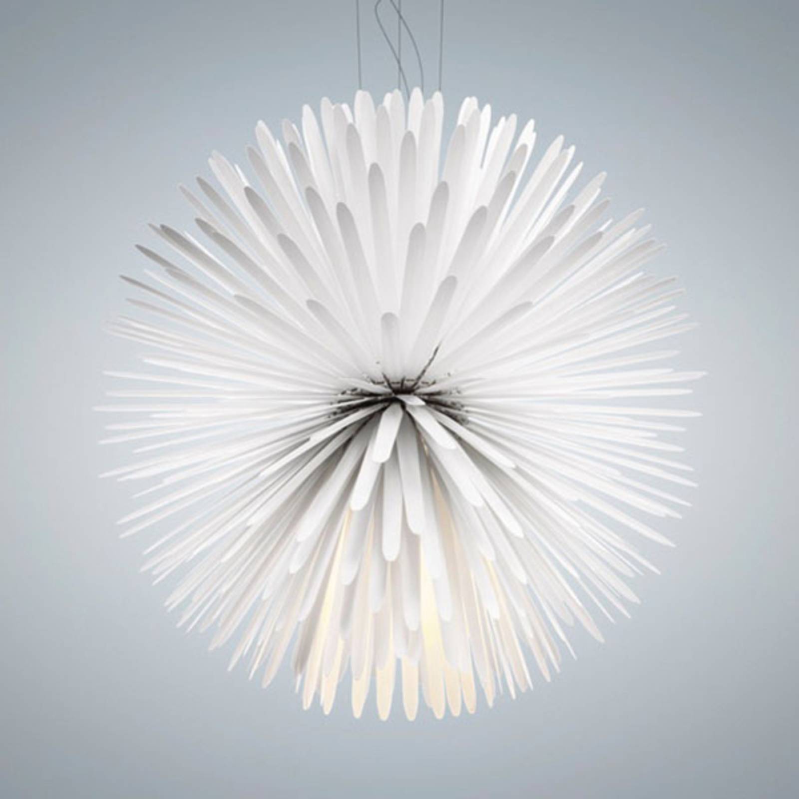 FOSCARINI Foscarini Sun Light of Love LED hanging lamp white, for Living / Dining Room, aluminium, steel, 35 W, energy efficiency: A+, H: 62 cm