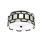 Sabina ceiling lamp, black, Ø 38 cm, metal/fabric – HINKLEY