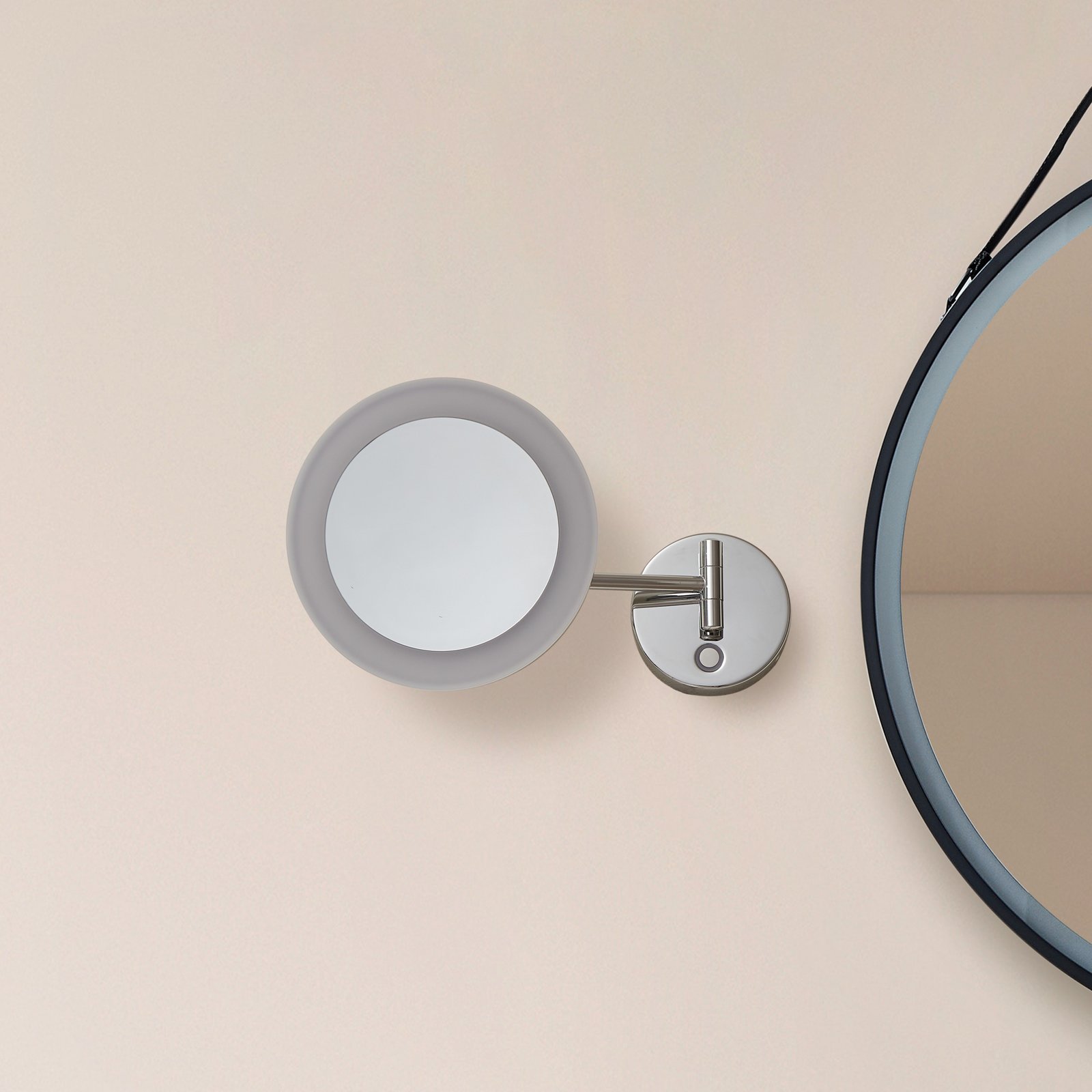 Lucande LED cosmetic mirror Fyria, chrome, steel, CCT