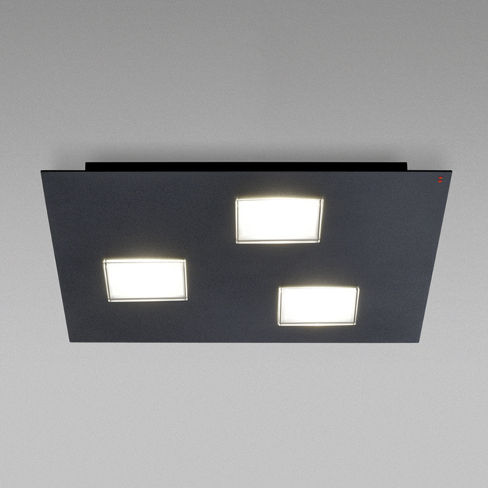 Fabbian Quarter - LED-taklampe 3 lyskilder, svart