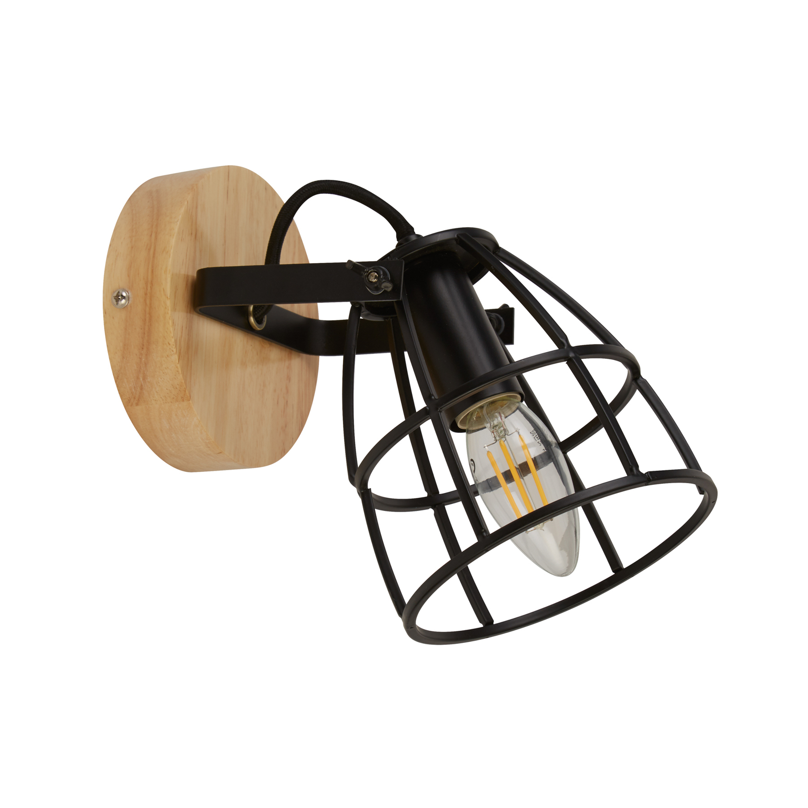 Wandlampe Cage II mit Gitterschirm