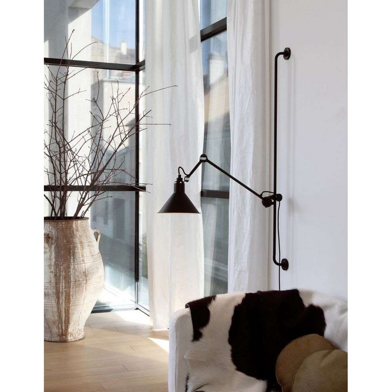 214 Wandleuchte Conic Schwarz/Raw Kupfer Lampe Gras - Wohnzimmer - Industrielles Design - Metall - Einflammig