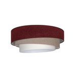 Plafoniera Trio rosso scuro/beige Ø60 cm, tessuto, E27 - Duolla