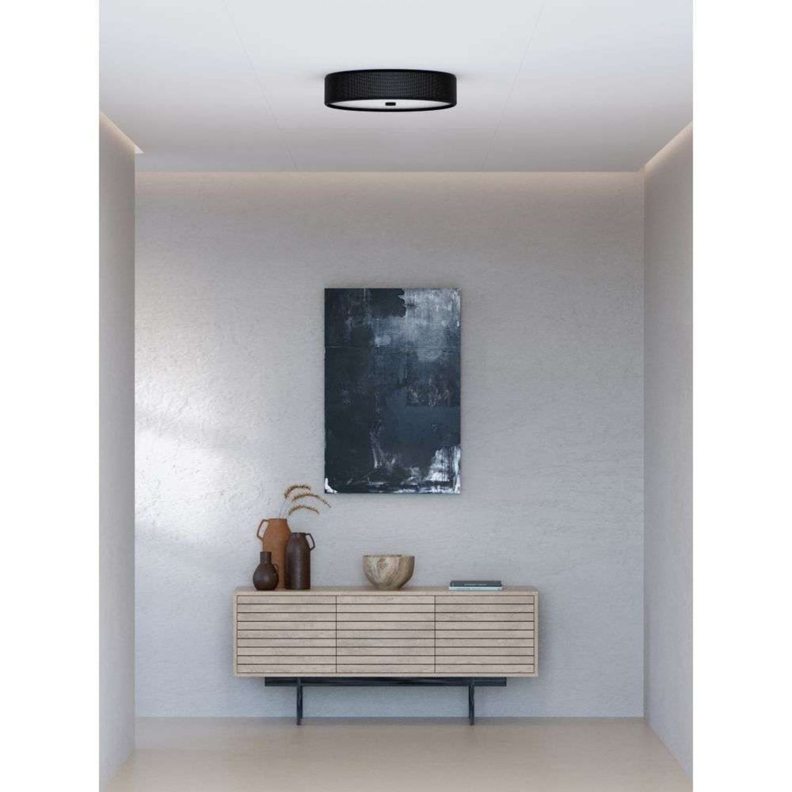 Grain Plafond L Matt Black Herstal - K&ouml;k - Metall