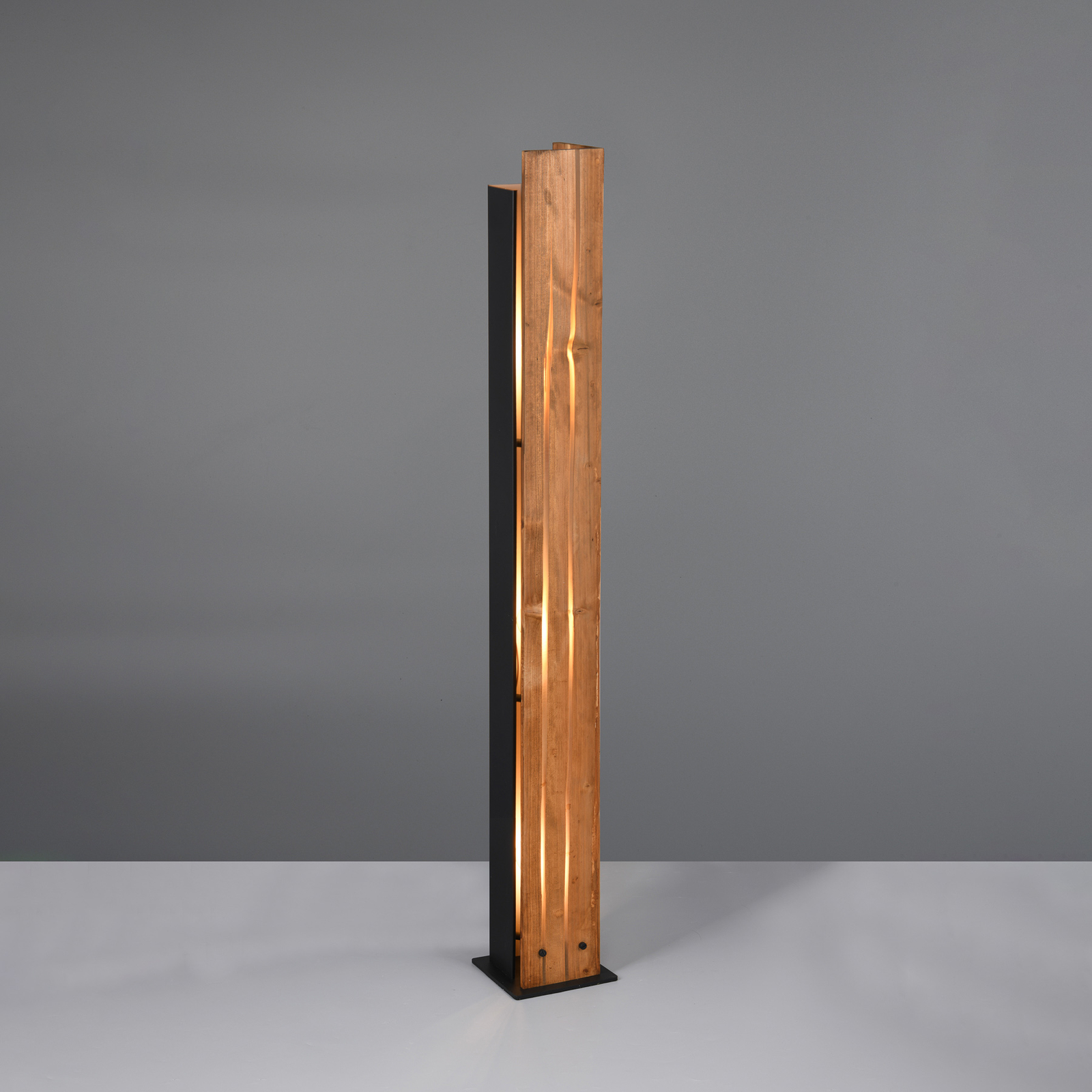 Karuni floor lamp, wood, metal, light brown, black