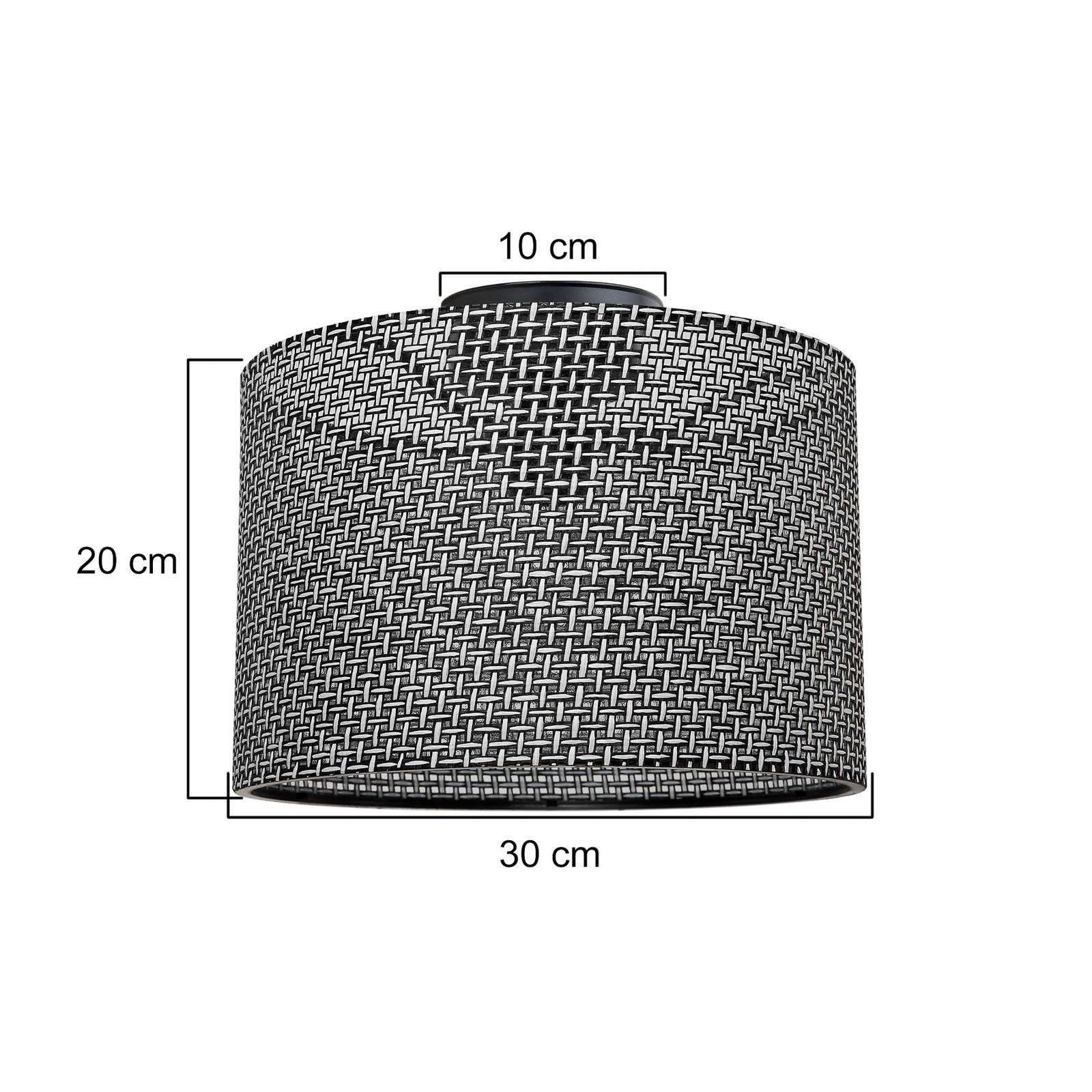 Deckenleuchte Goza, schwarz gemustert, Stoff, Ø 30 cm günstig online kaufen