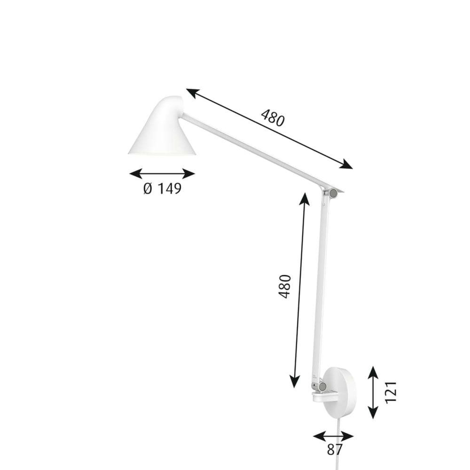 NJP Box LED Aplică de Perete 2700K Long White/White - Louis Poulsen